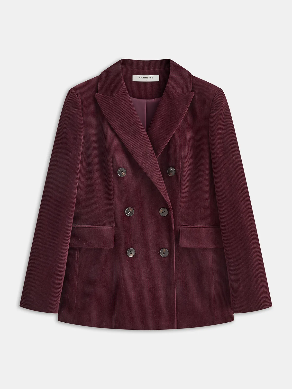 Corduroy Double-Breasted Blazer sold by COMMENSE