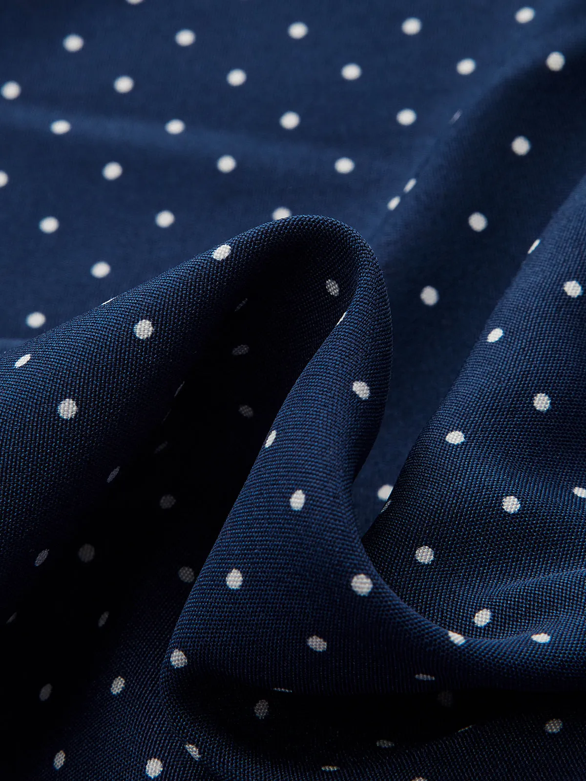 Polka Dot Stand-Collar Flare Dress sold by COMMENSE product image thumbnail 3