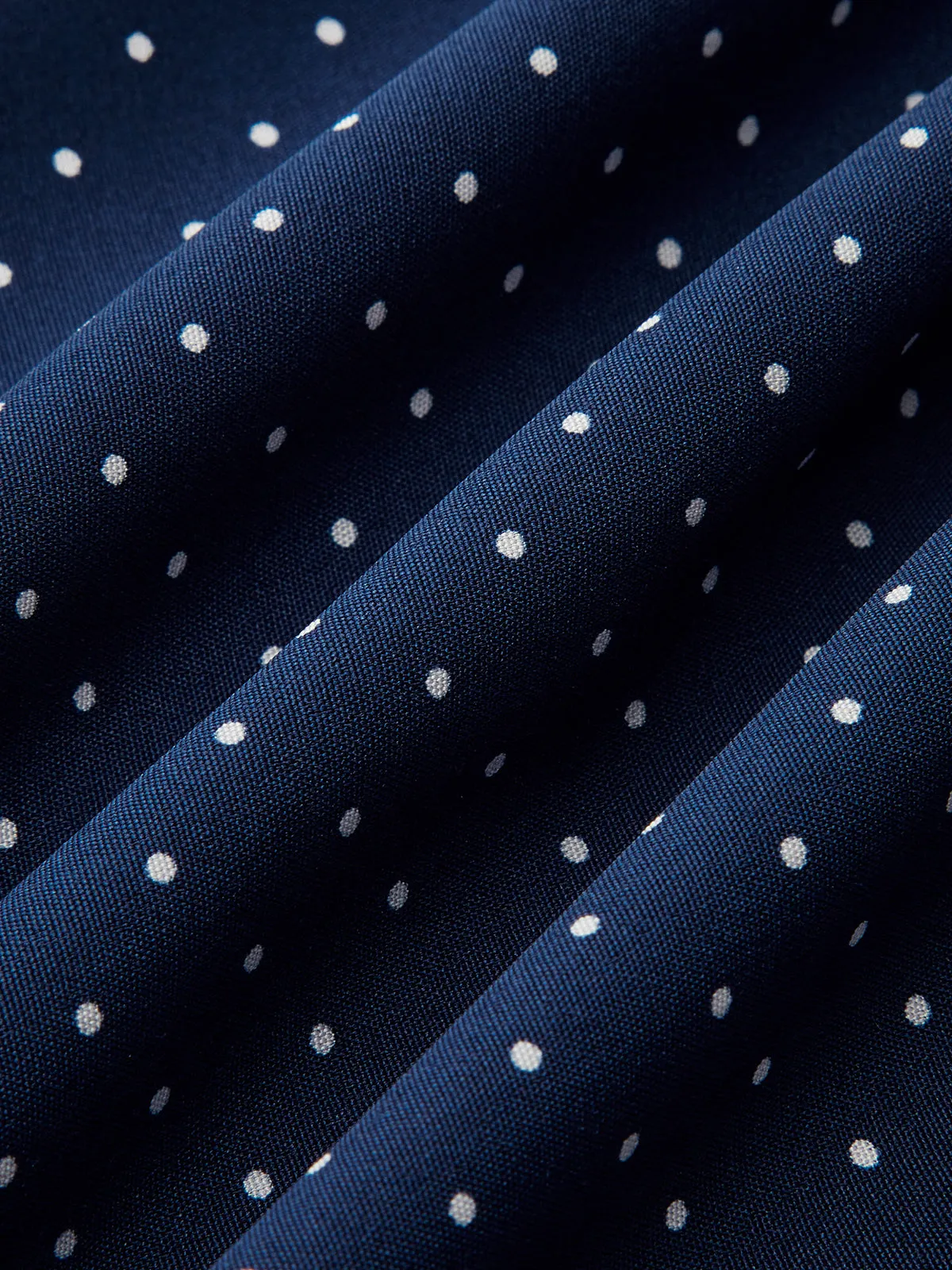 Polka Dot Stand-Collar Flare Dress sold by COMMENSE product image thumbnail 4