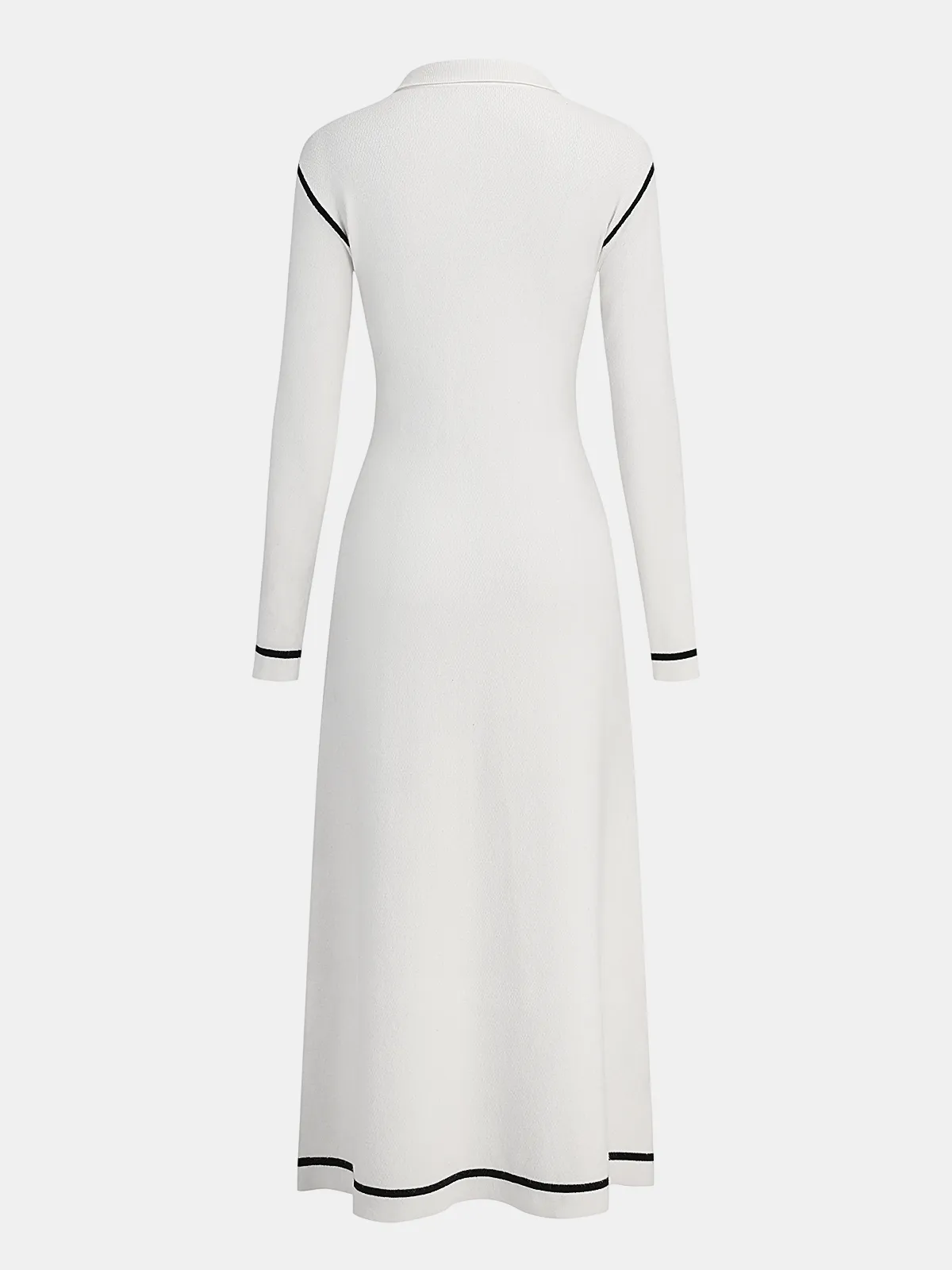 Contrast Trim Knit Shirt Dress sold by COMMENSE product image thumbnail 2