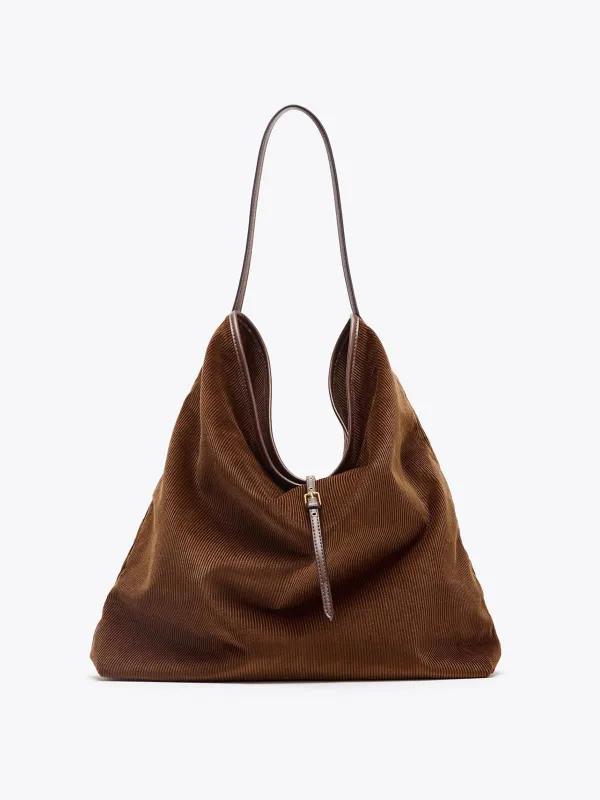 Large-Capacity Corduroy Hobo Bag sold by COMMENSE