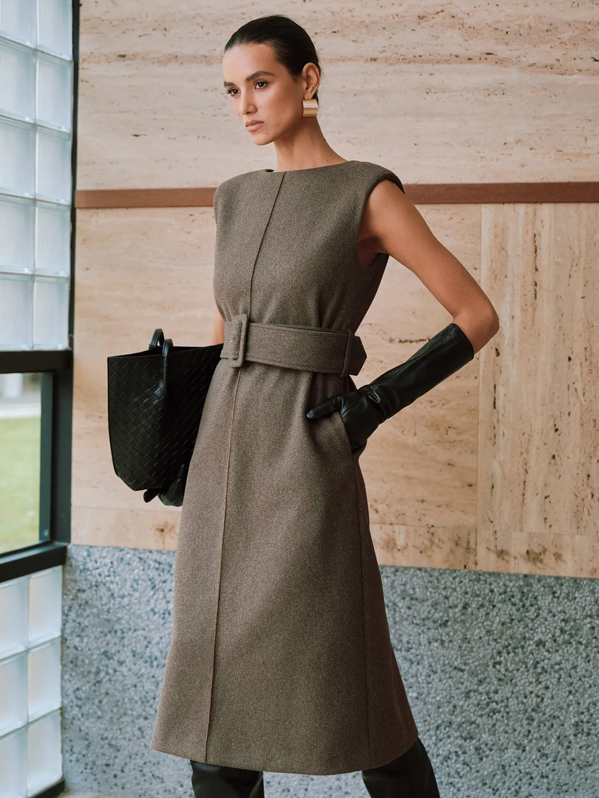 Belted Sleeveless Midi Dress sold by COMMENSE product image thumbnail 2