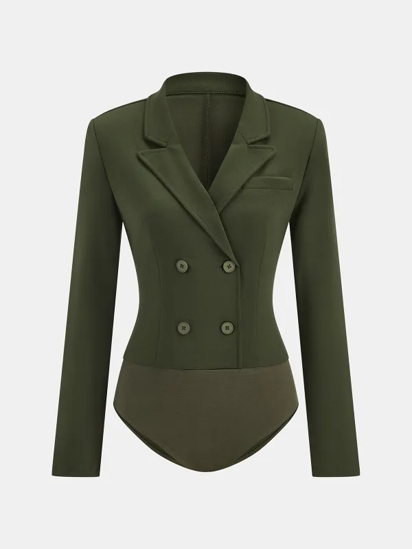 Double-Breasted Blazer Bodysuit sold by COMMENSE
