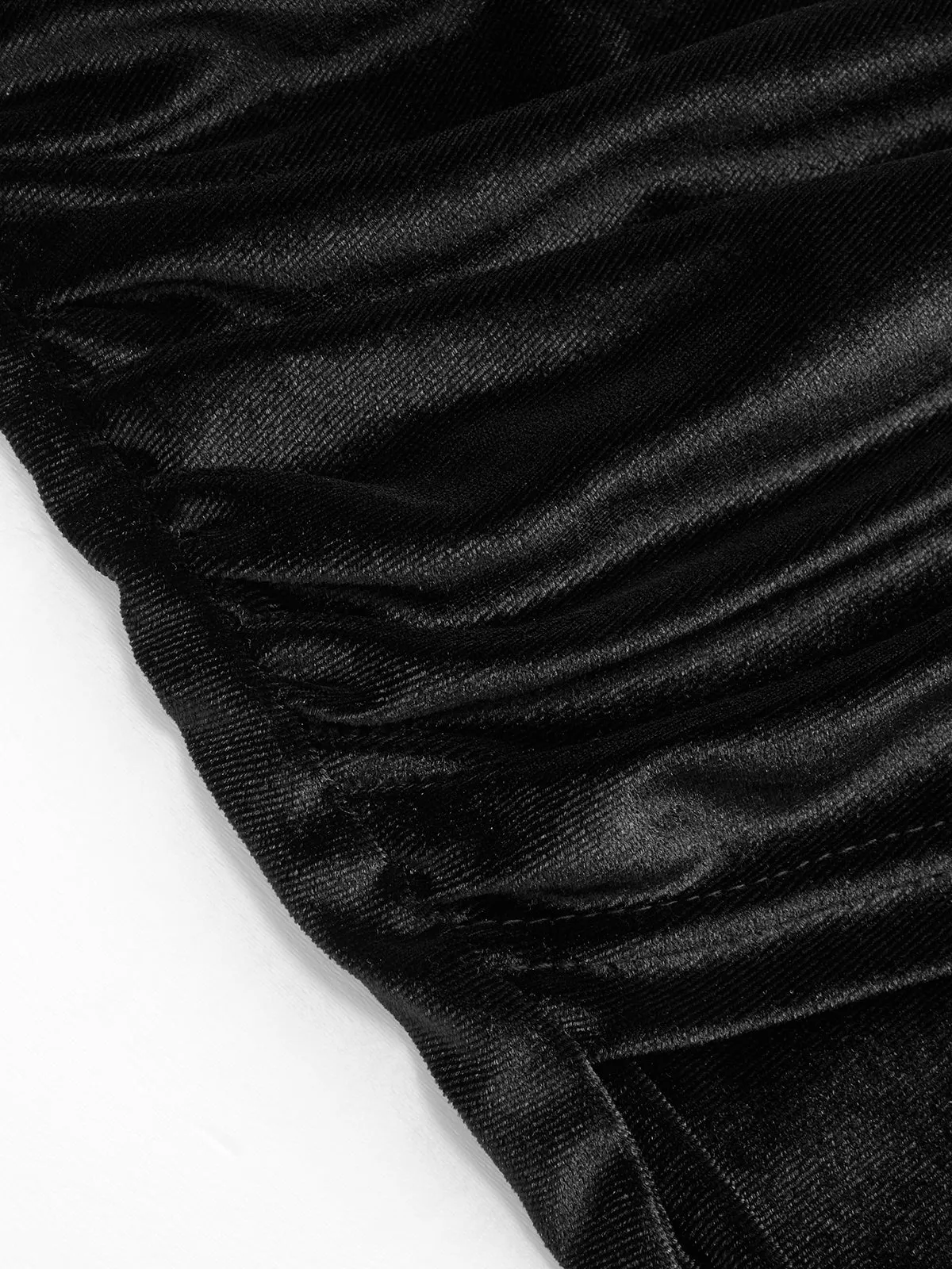 One-Shoulder Ruched Velvet Dress sold by COMMENSE product image thumbnail 4