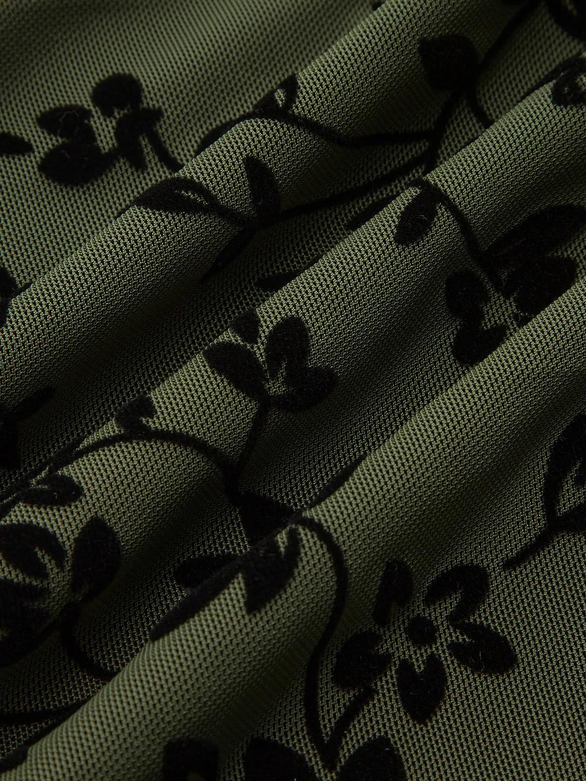 Sheer Floral Flocked Chiffon Midi Skirt sold by COMMENSE product image thumbnail 3
