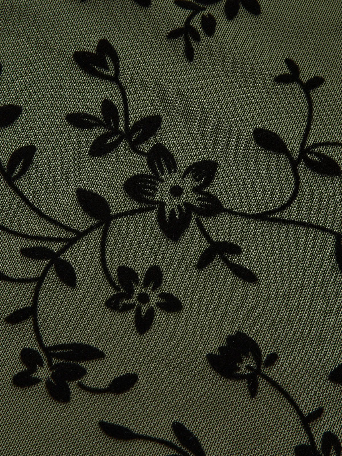 Sheer Floral Flocked Chiffon Midi Skirt sold by COMMENSE product image thumbnail 4