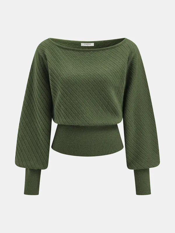 Ribbed Knit Cropped Sweater made by COMMENSE