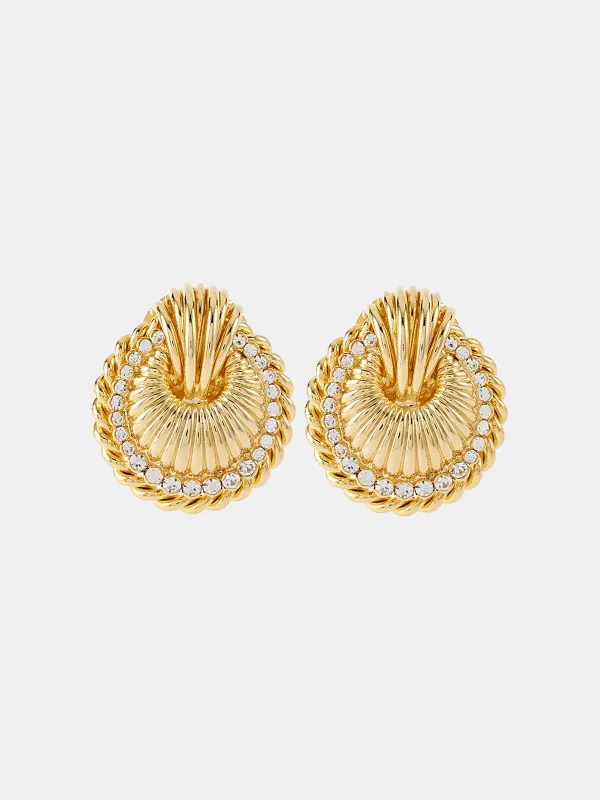 Spiral Rope Crystal Earrings sold by COMMENSE