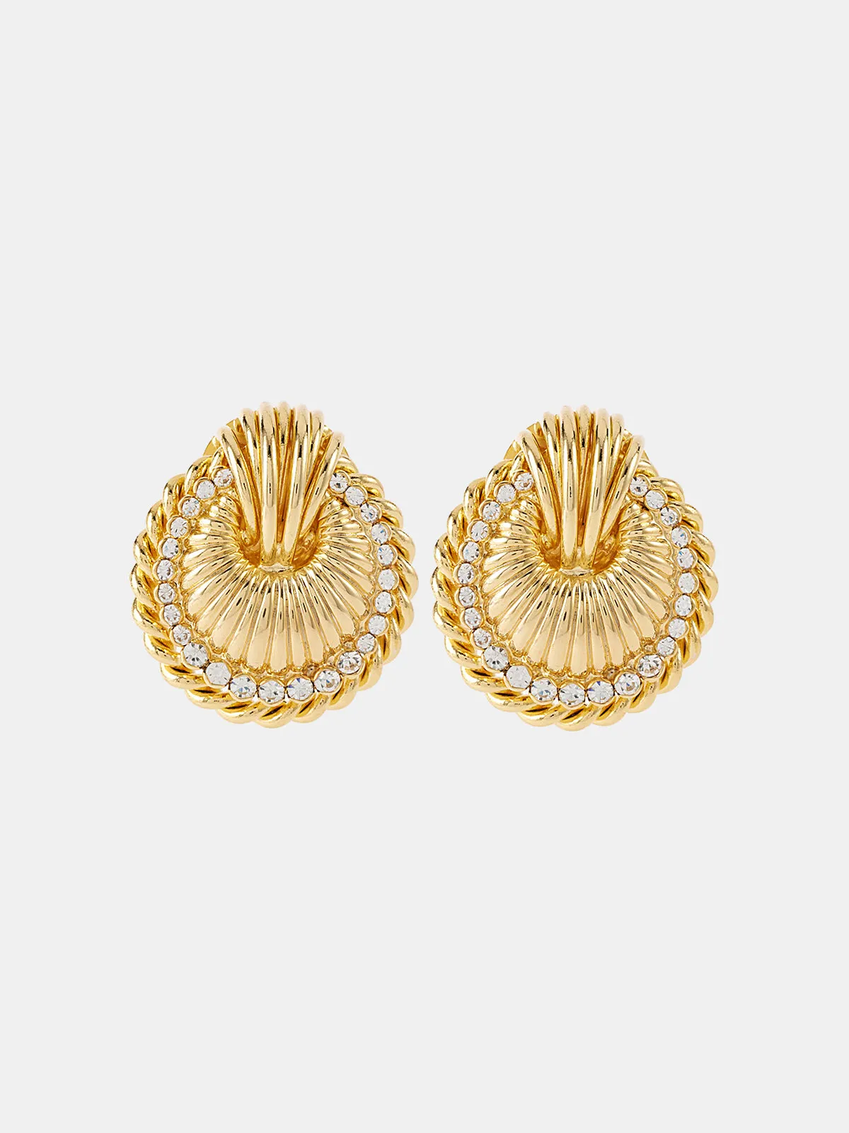 Spiral Rope Crystal Earrings sold by COMMENSE