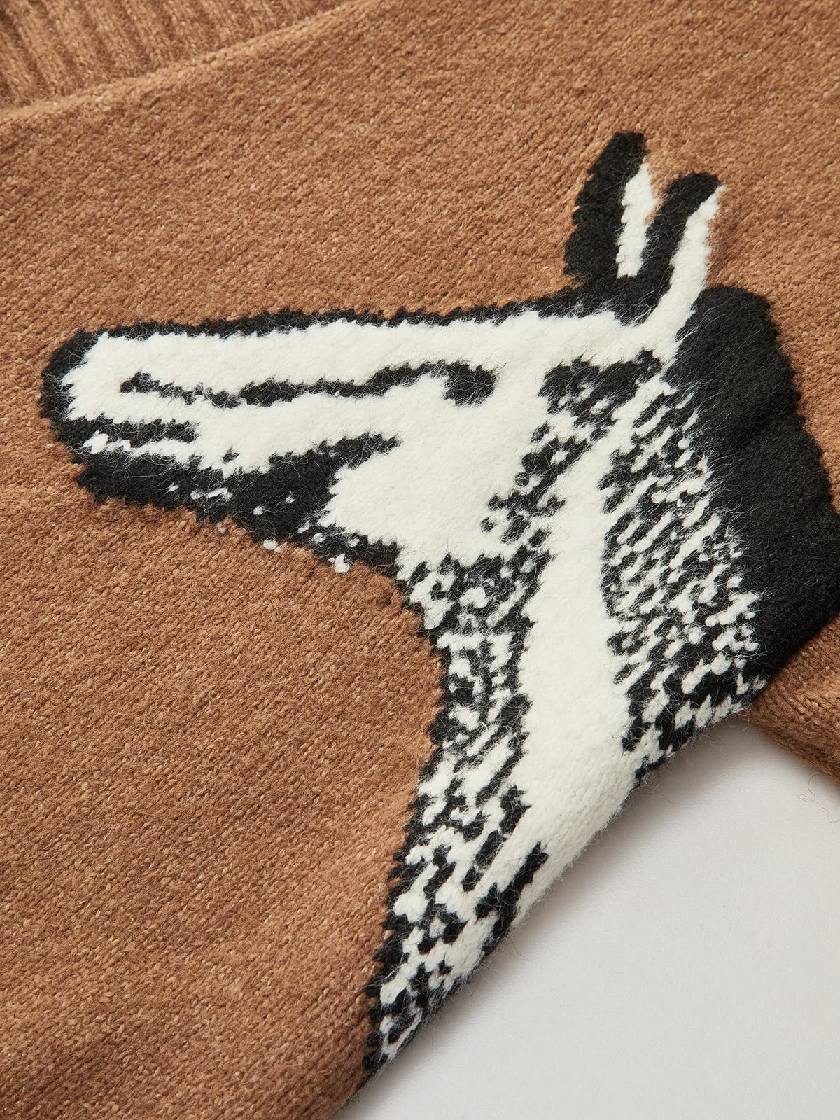 Horse-Pattern V-Neck Knit Cardigan sold by COMMENSE product image thumbnail 4