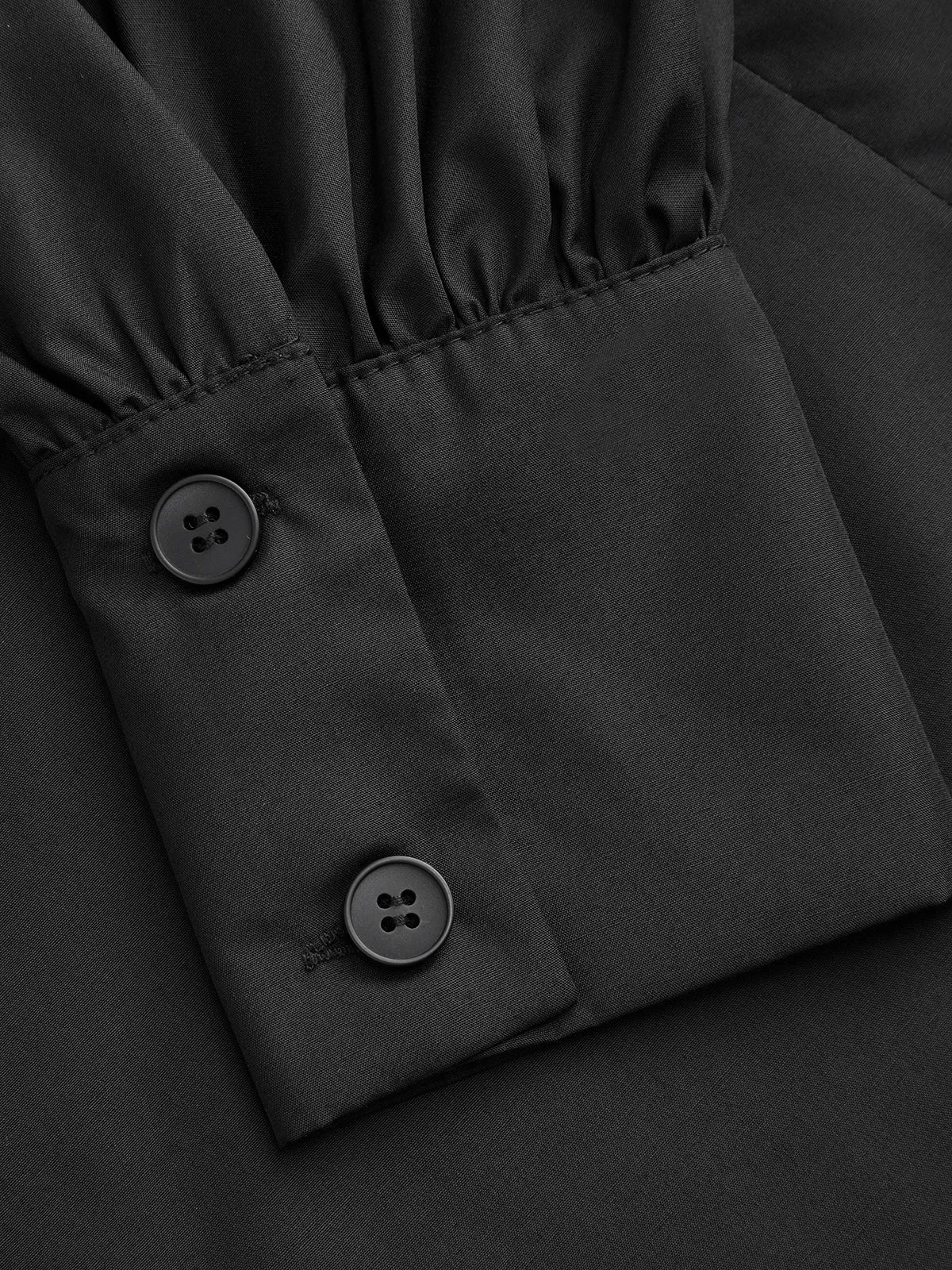 Wrap-Front Ruched Waist Balloon Sleeve Blouse sold by COMMENSE product image thumbnail 4