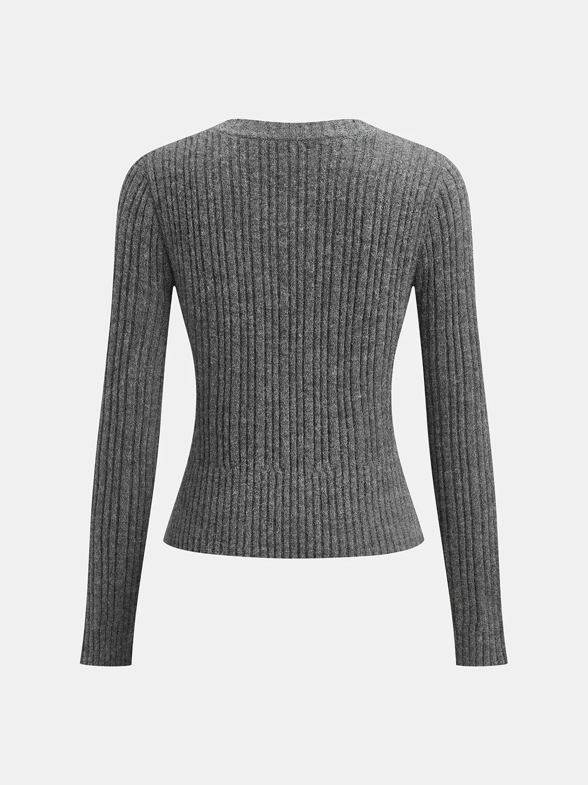 Ribbed Knit Cross-Front Top and Mermaid Skirt Set sold by COMMENSE product image thumbnail 3