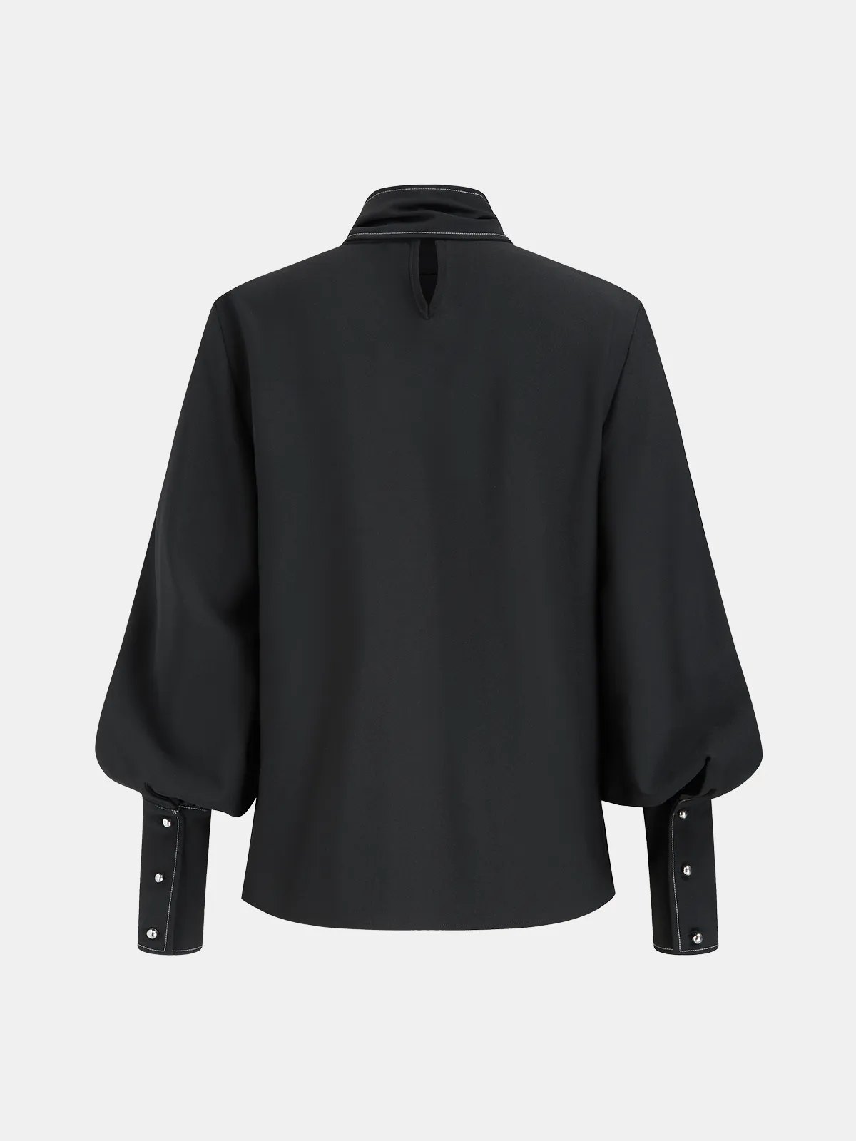 Detachable Bow-Tie Puff-Sleeve Blouse sold by COMMENSE product image thumbnail 2