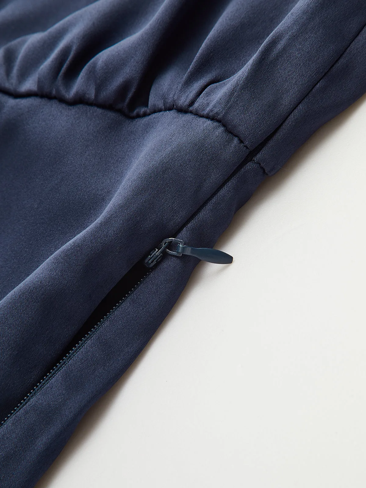 Satin Cinched-Waist Blouse with Metal Decor sold by COMMENSE product image thumbnail 4