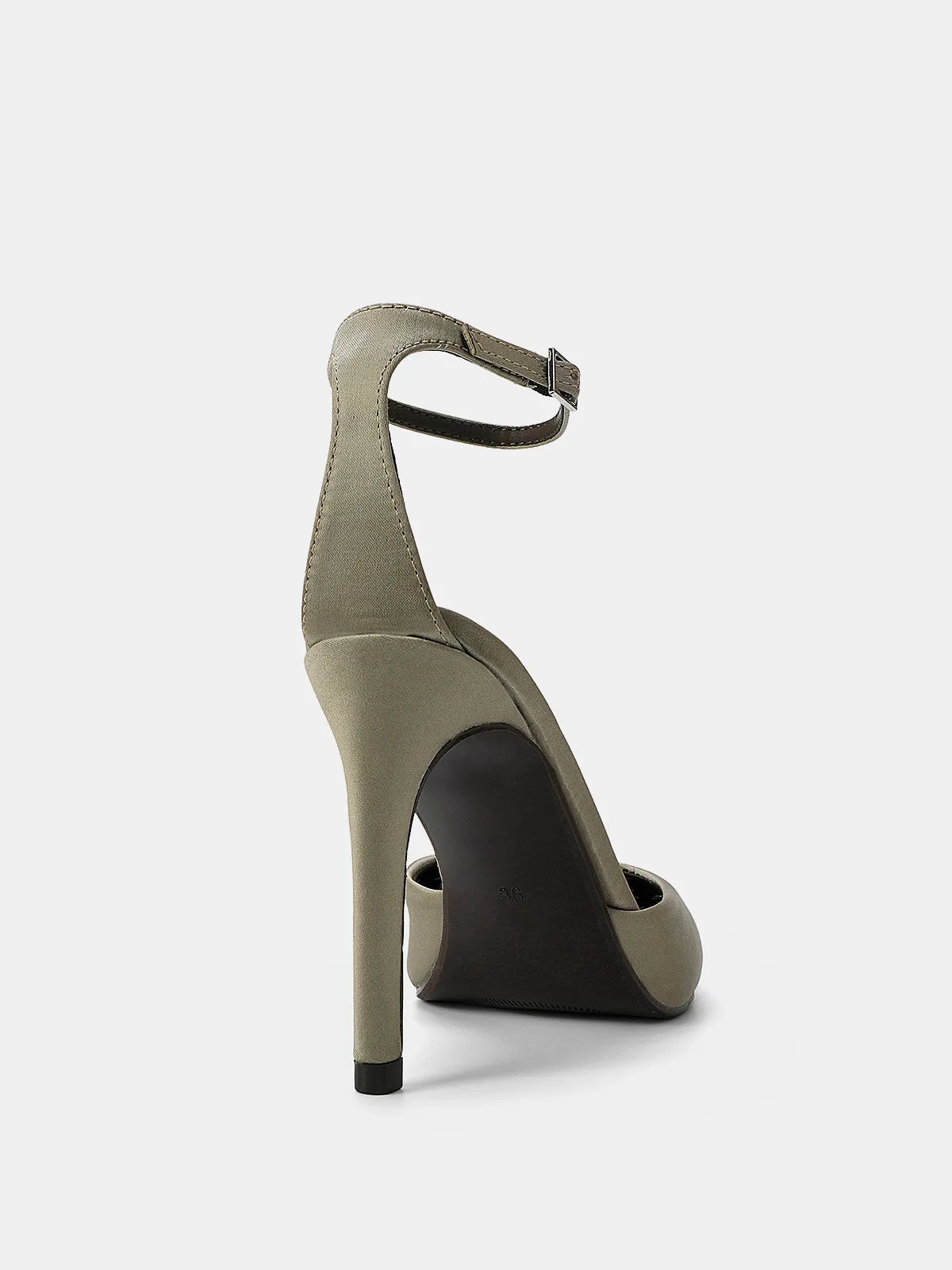 Ankle-Strap Satin Pointed-Toe Pumps sold by COMMENSE product image thumbnail 3