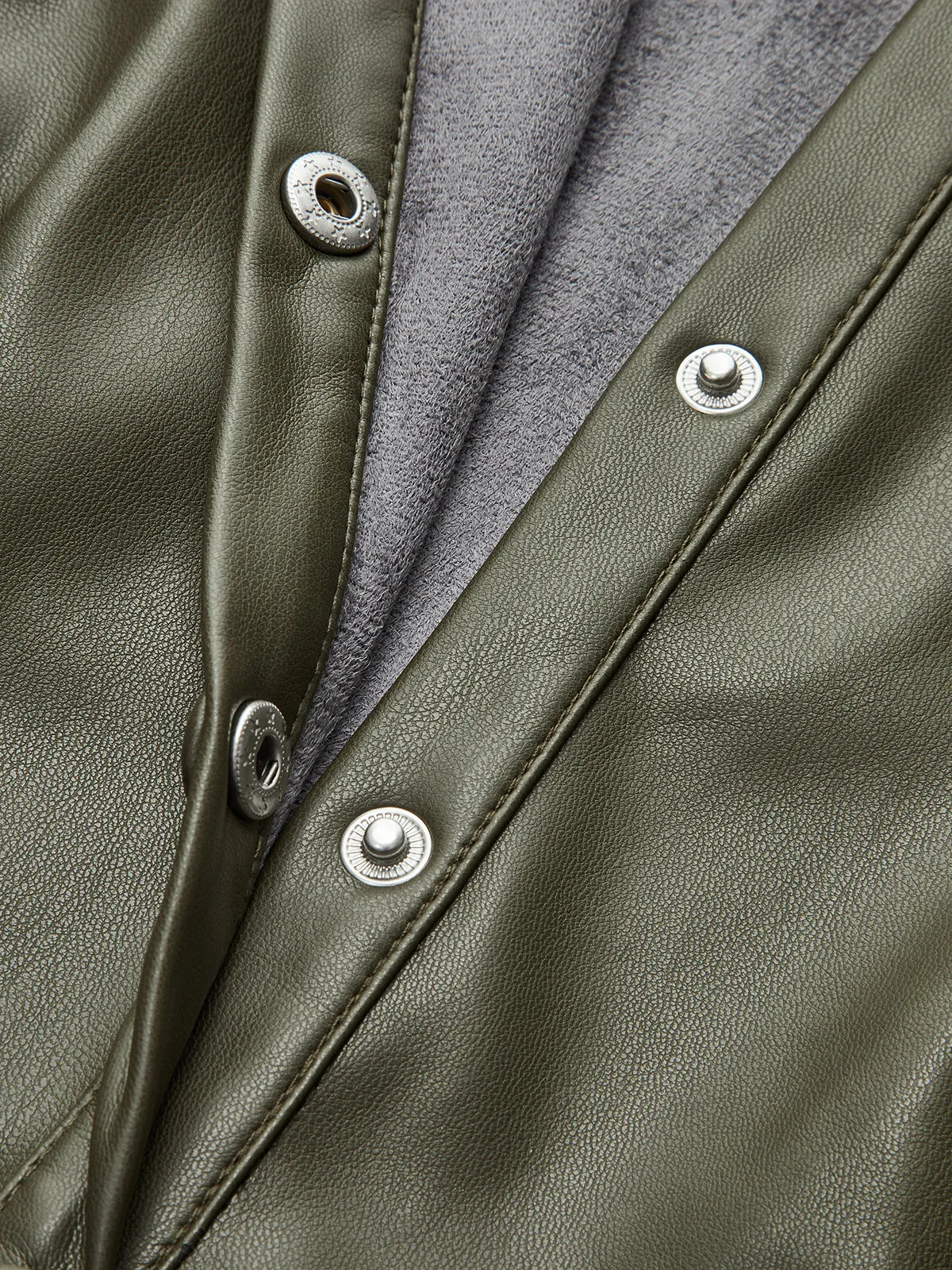 Faux Leather Shirt Dress with Draped Detail sold by COMMENSE product image thumbnail 3