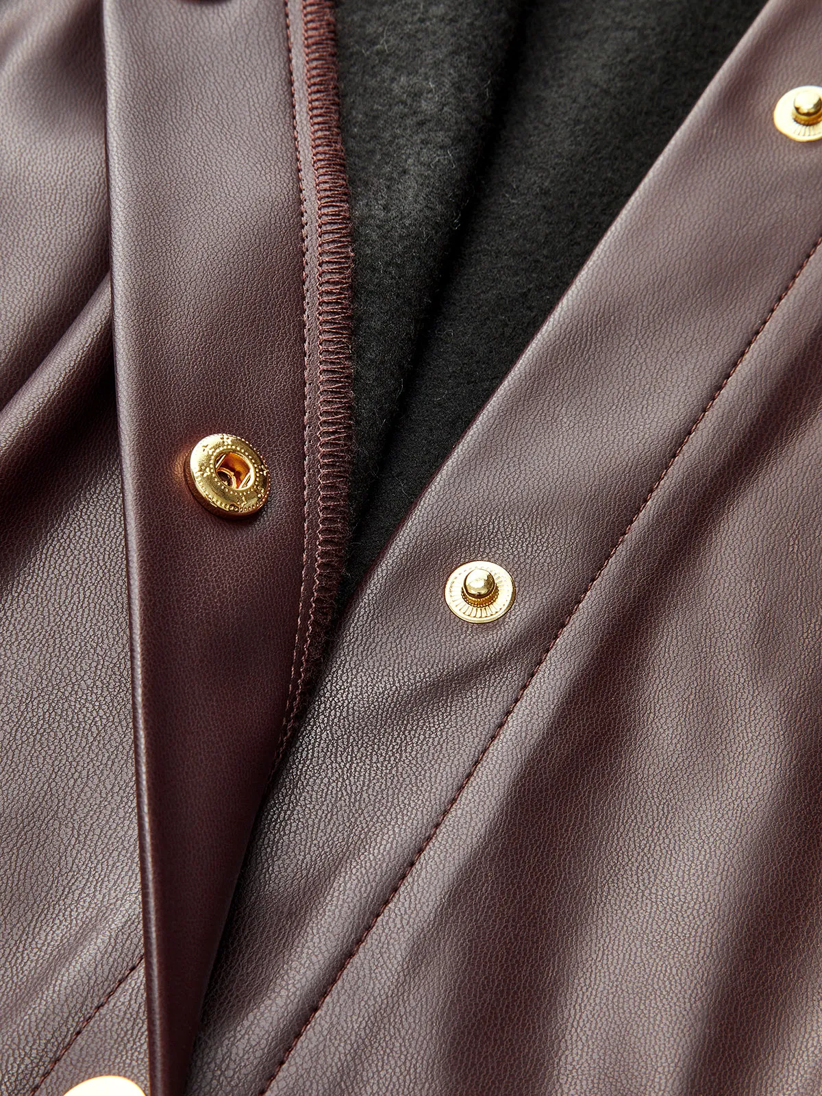 Belted Faux Leather Shirt Dress sold by COMMENSE product image thumbnail 4