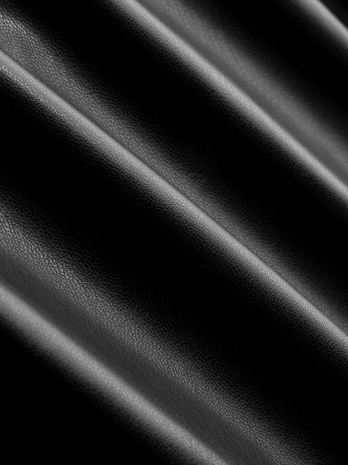 Draped Faux Leather Midi Dress with Side Slit sold by COMMENSE product image thumbnail 5