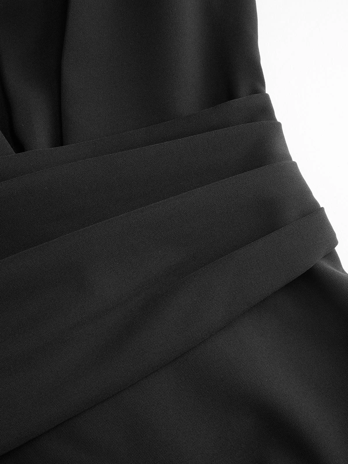 V-Neck Ruched Waist Slit Shirt Dress sold by COMMENSE product image thumbnail 4