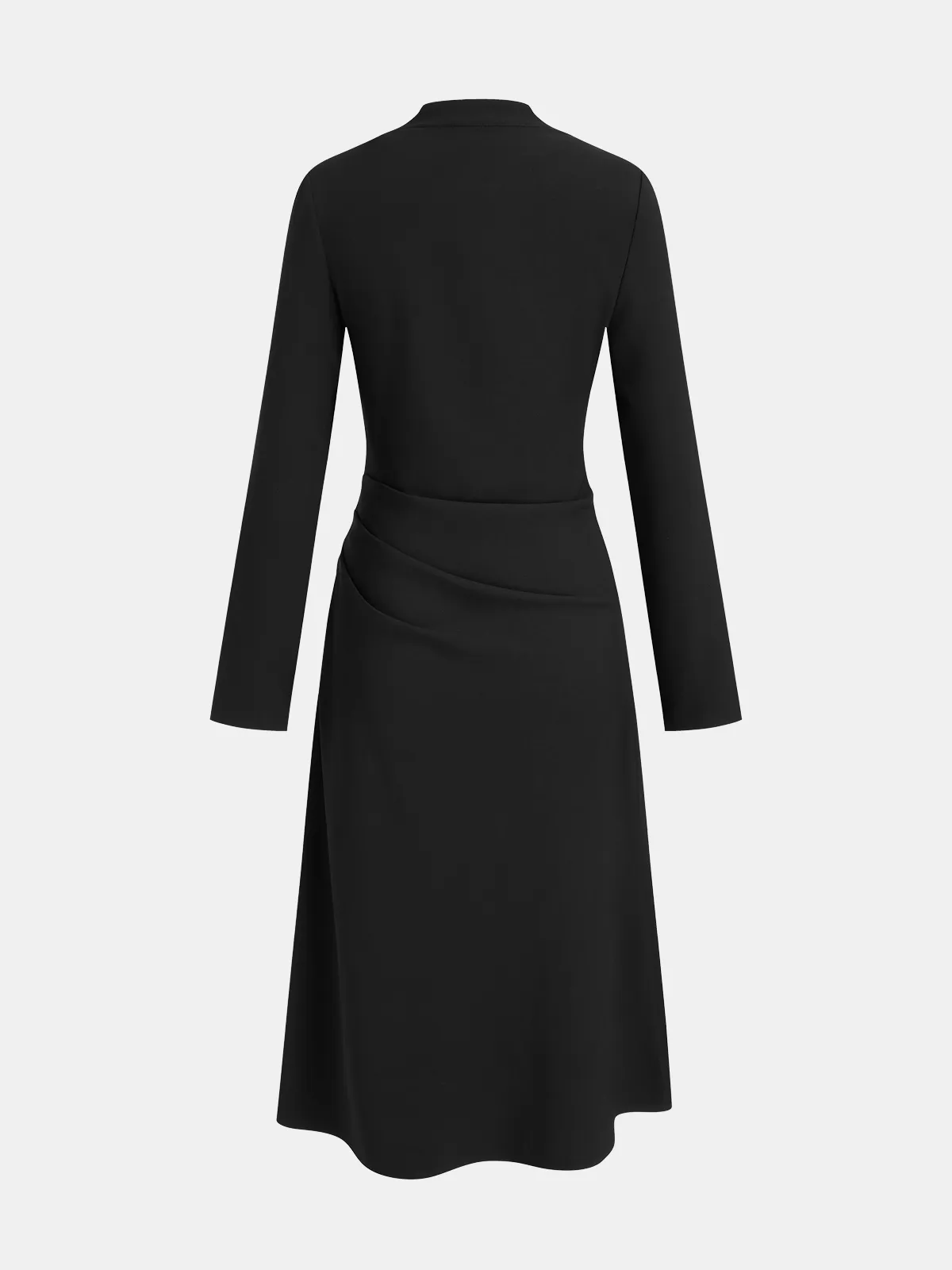 V-Neck Ruched Waist Slit Shirt Dress sold by COMMENSE product image thumbnail 2