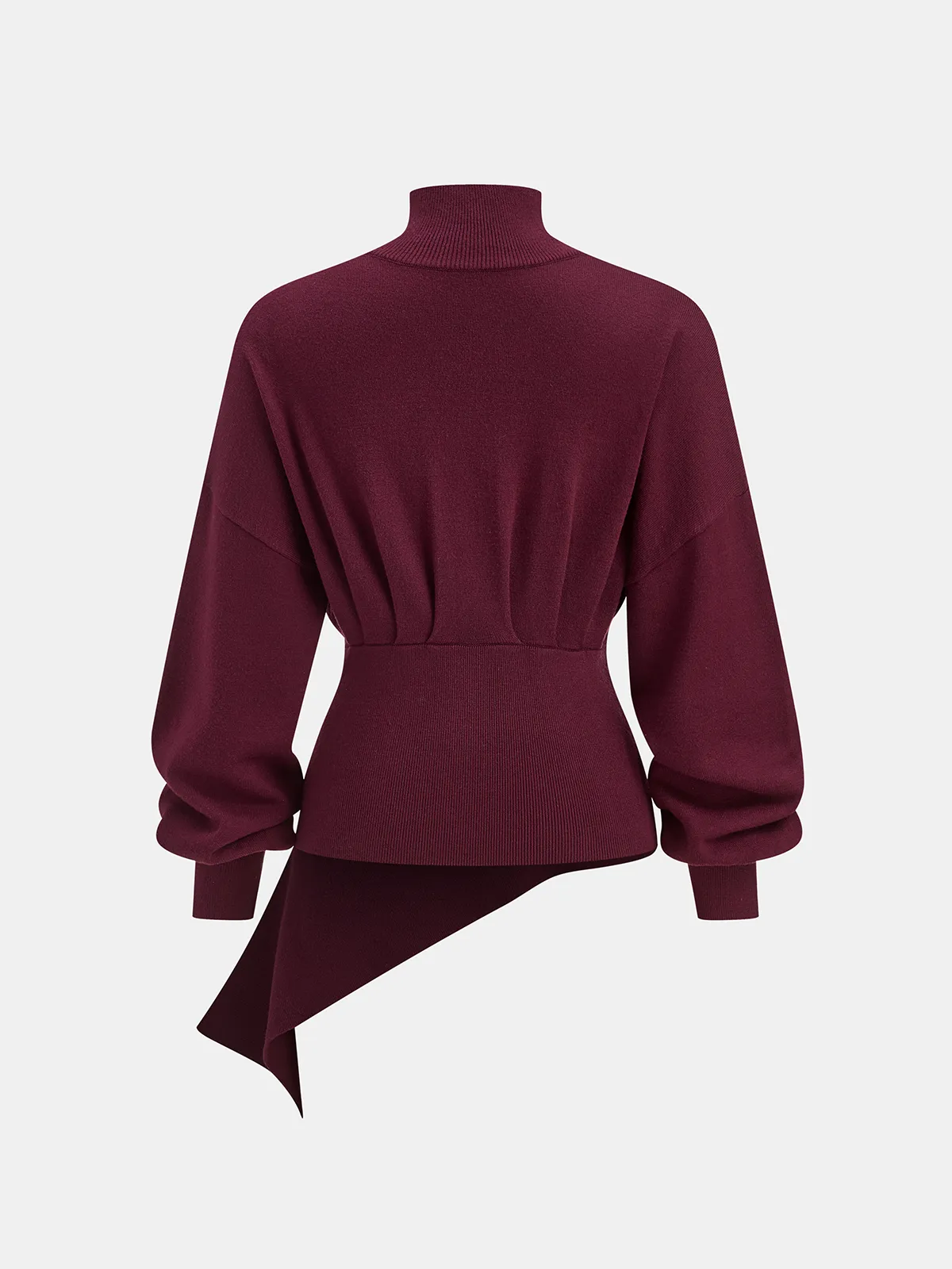 Asymmetric Turtleneck Knit Top with Safety Pin sold by COMMENSE product image thumbnail 2