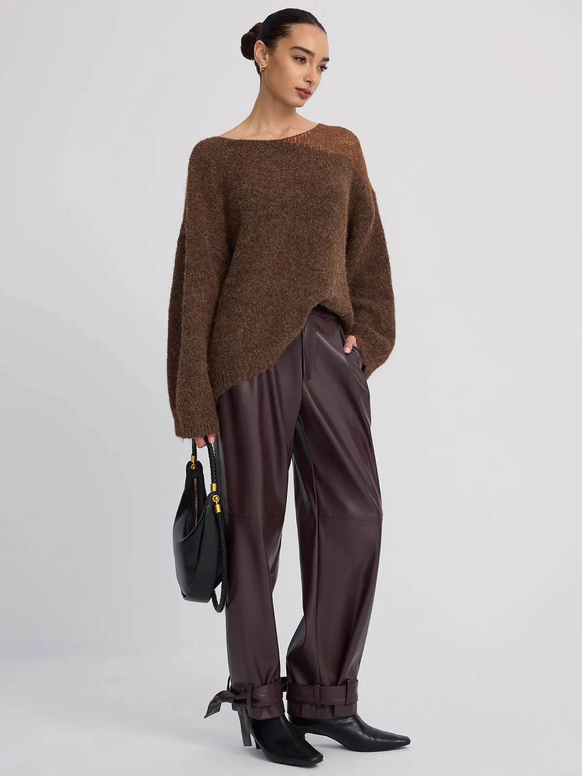 Sheer Paneled Mohair Knit Sweater sold by COMMENSE product image thumbnail 5