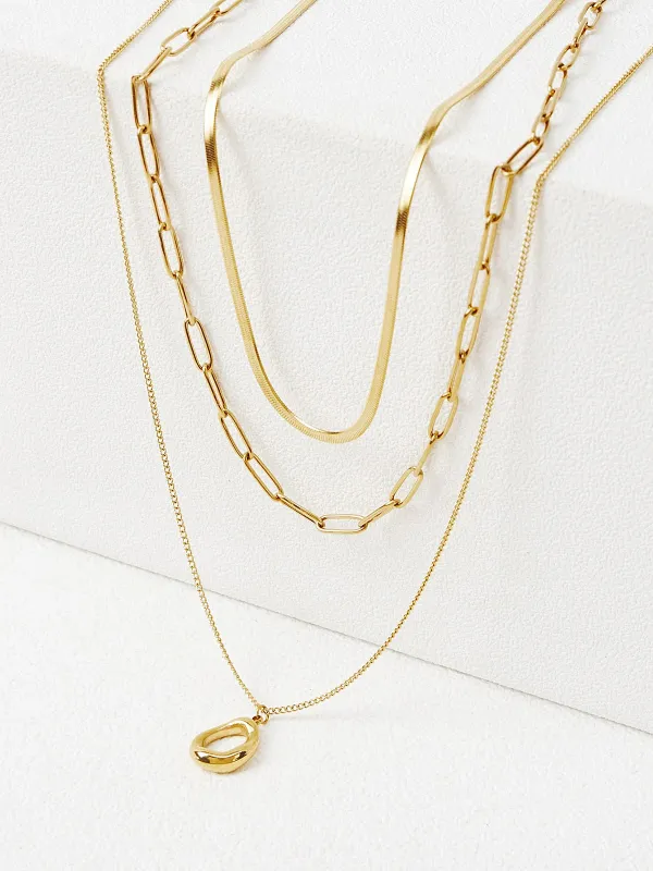 Layered Gold-Tone Chain Necklace sold by COMMENSE