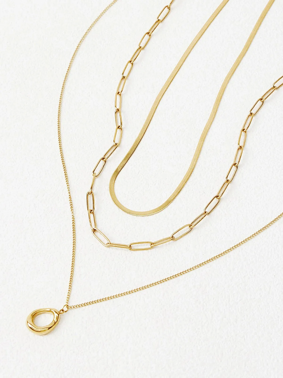 Layered Gold-Tone Chain Necklace sold by COMMENSE product image thumbnail 5