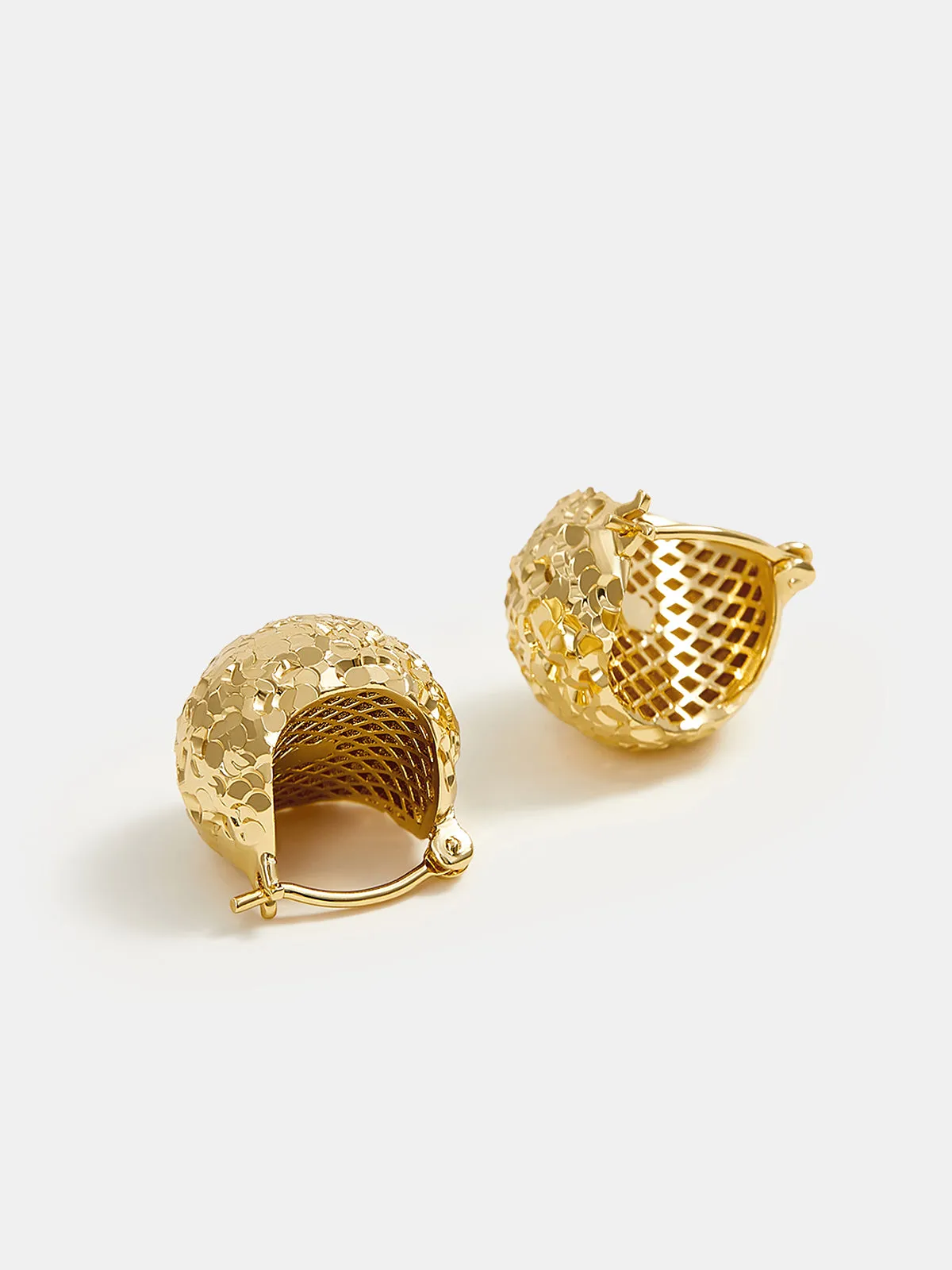 Textured Gold-Tone Hoop Earrings sold by COMMENSE product image thumbnail 4