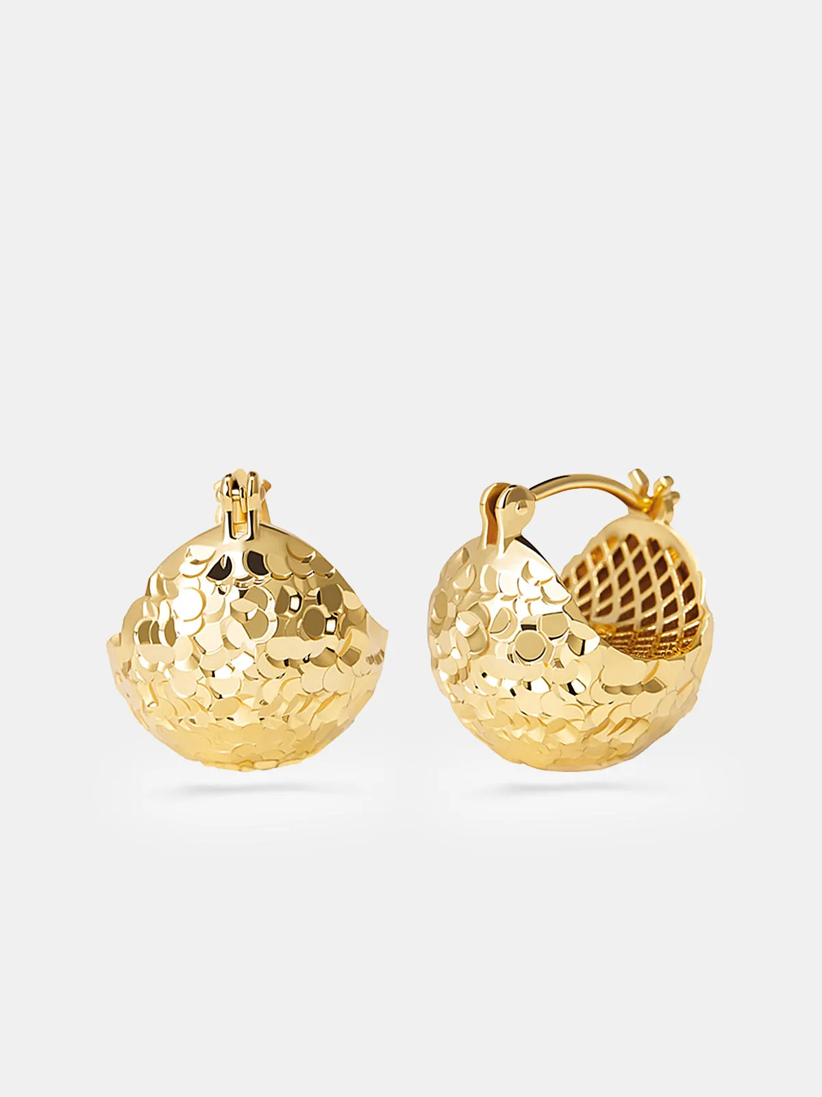 Textured Gold-Tone Hoop Earrings sold by COMMENSE