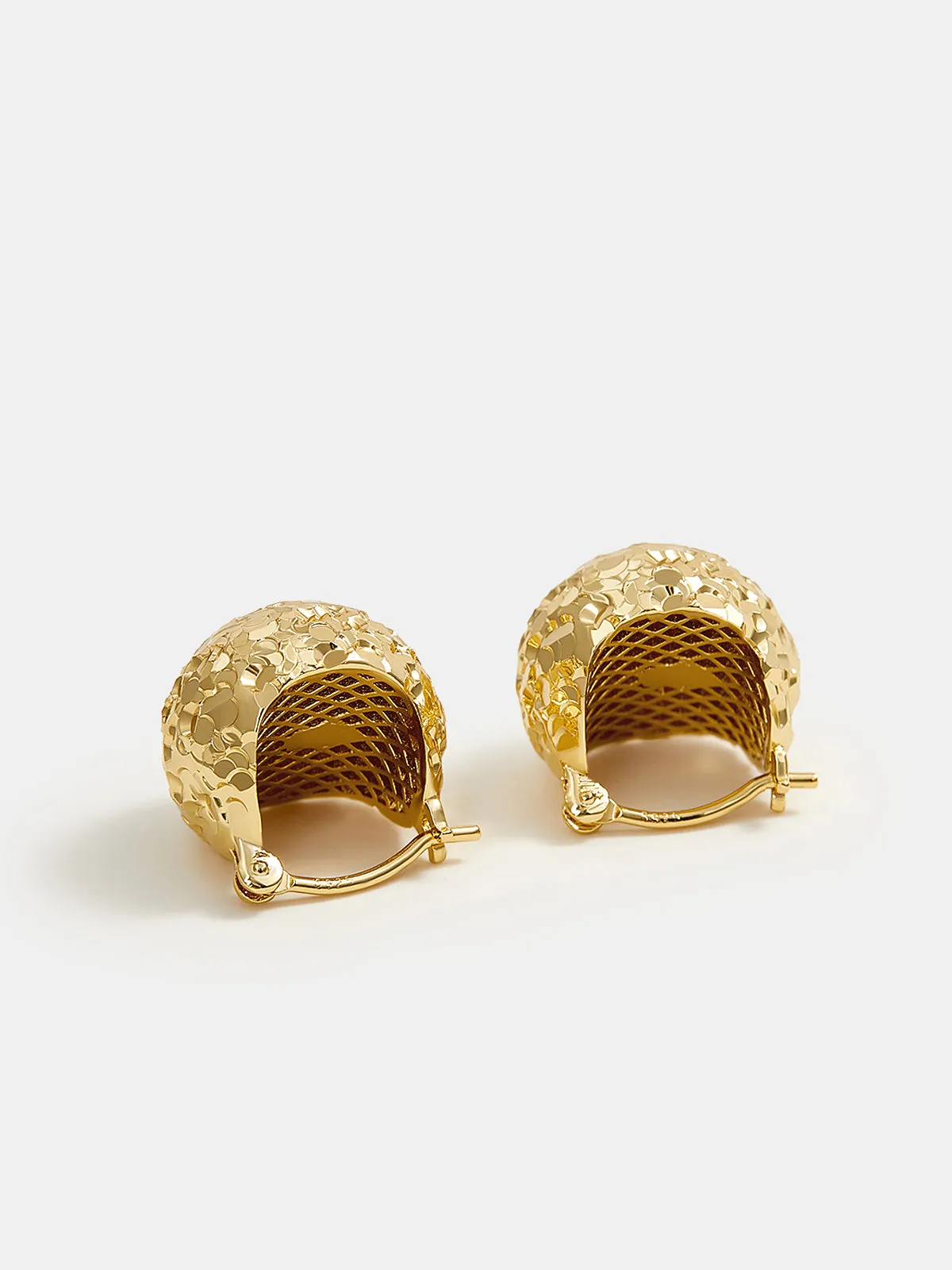 Textured Gold-Tone Hoop Earrings sold by COMMENSE product image thumbnail 5