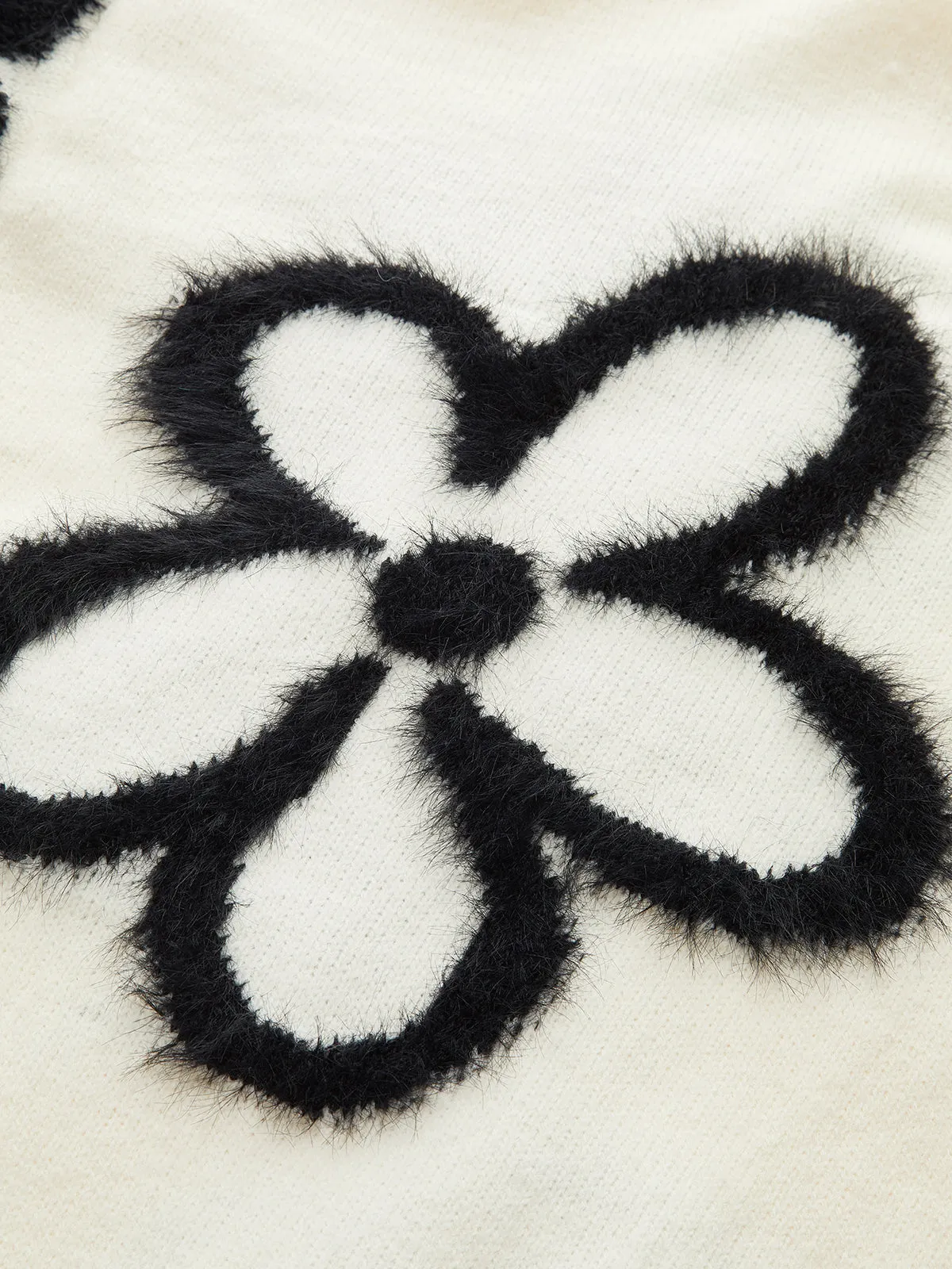 Floral-Patterned Mohair Crew Neck Sweater sold by COMMENSE product image thumbnail 4