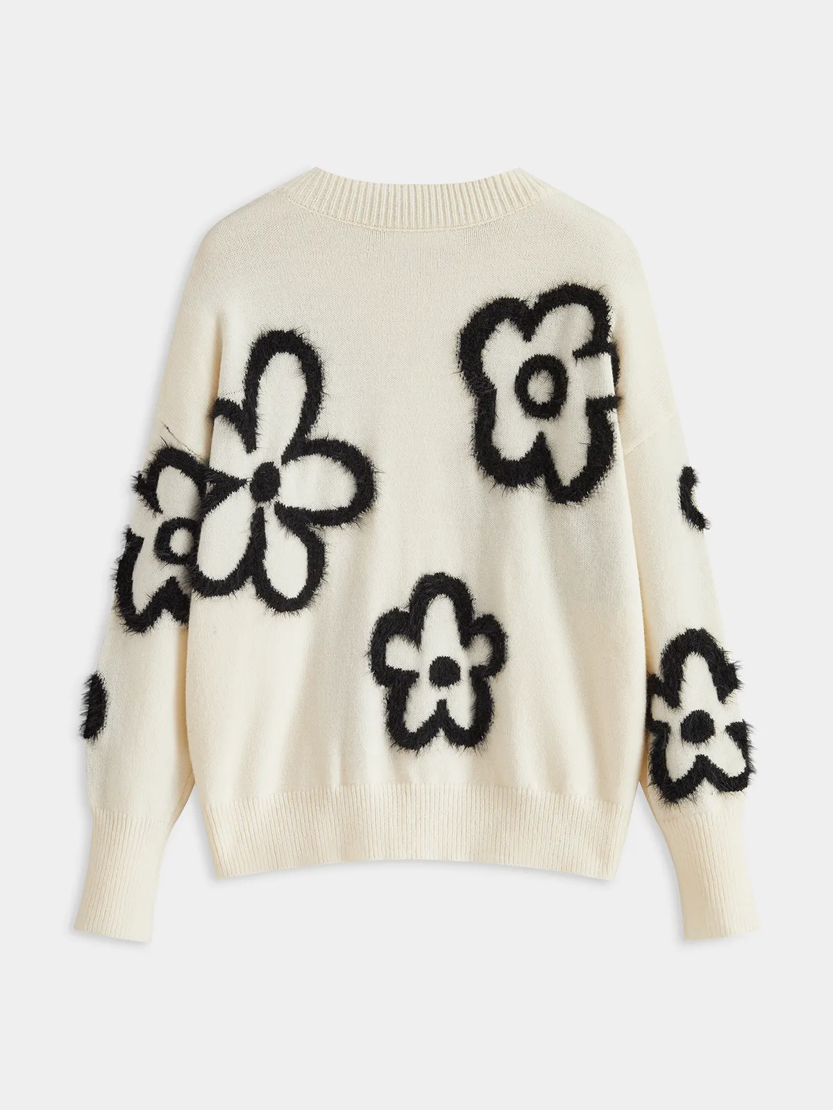 Floral-Patterned Mohair Crew Neck Sweater sold by COMMENSE product image thumbnail 2