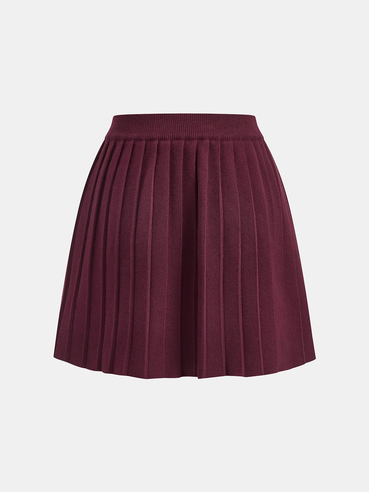 Half-Zip Knit Top & Pleated Skirt Set sold by COMMENSE product image thumbnail 5