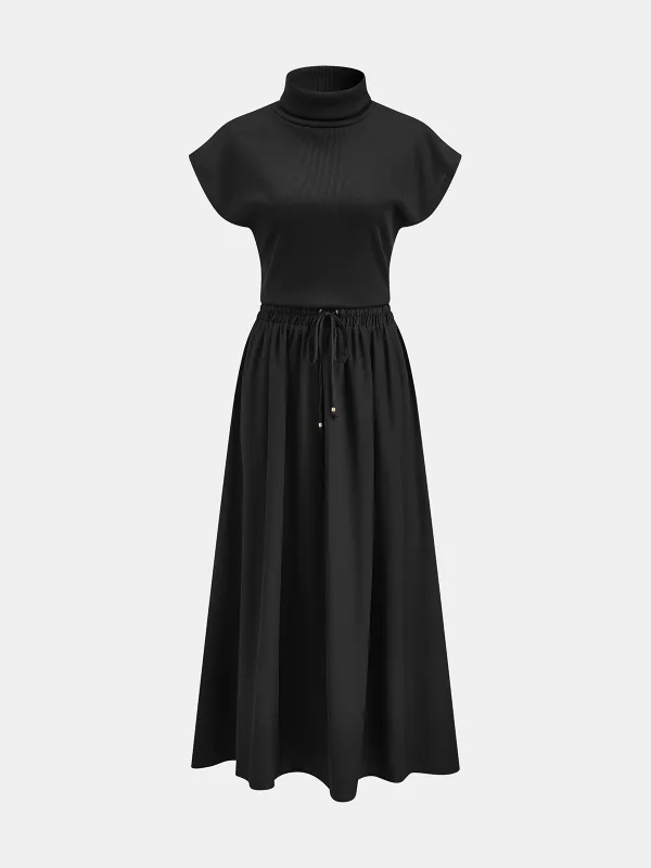 Turtleneck Elastic-Waist Dress sold by COMMENSE
