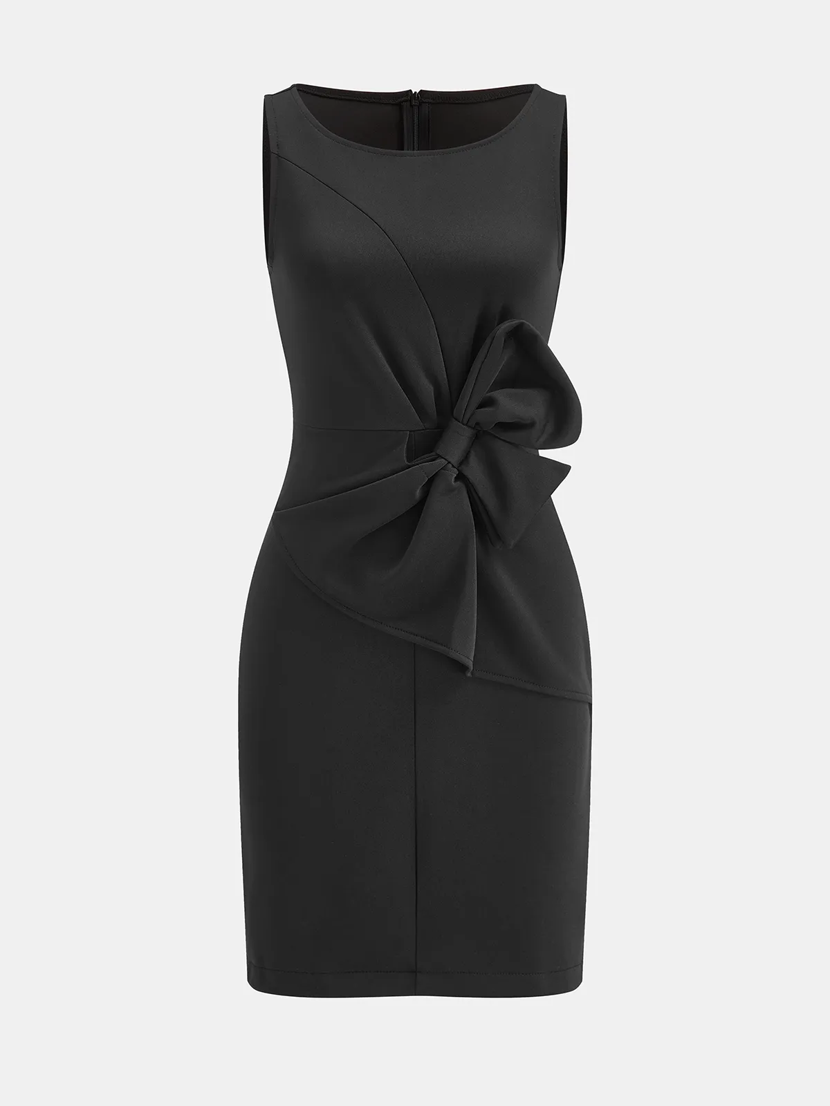 Bow-Accented Sleeveless Sheath Dress sold by COMMENSE