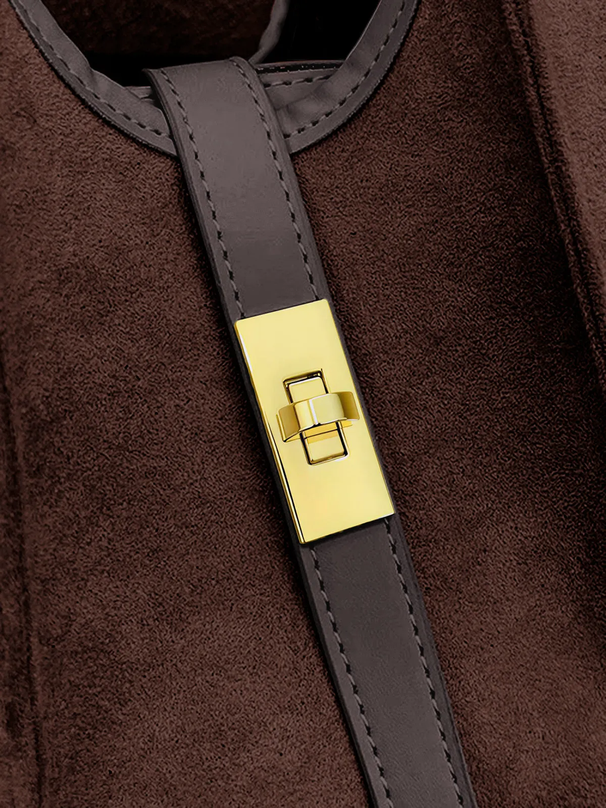 Vintage-Inspired Suede Top-Handle Bag sold by COMMENSE product image thumbnail 3