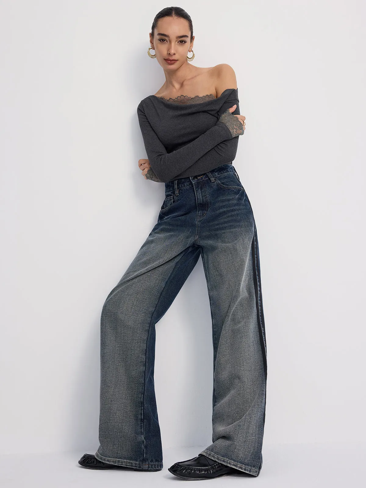 Wide-Leg Jeans in Faded Denim sold by COMMENSE product image thumbnail 4