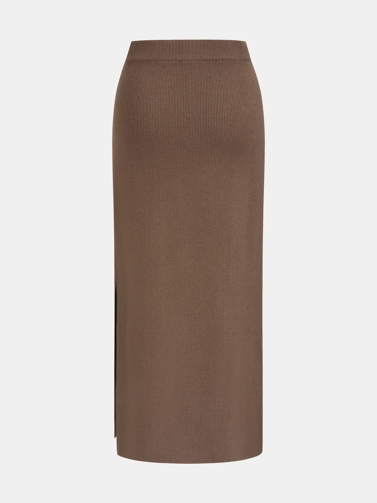 Polo-Neck Knit Top & Tie-Waist Midi Skirt Set sold by COMMENSE product image thumbnail 5