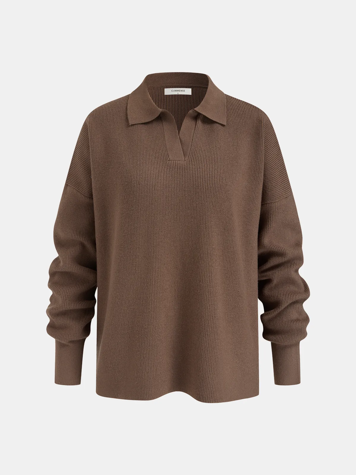 Polo-Neck Knit Top & Tie-Waist Midi Skirt Set sold by COMMENSE product image thumbnail 2