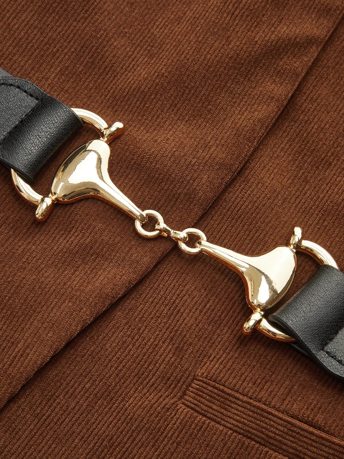 Metal-Buckle Belted Corduroy Blazer sold by COMMENSE product image thumbnail 4