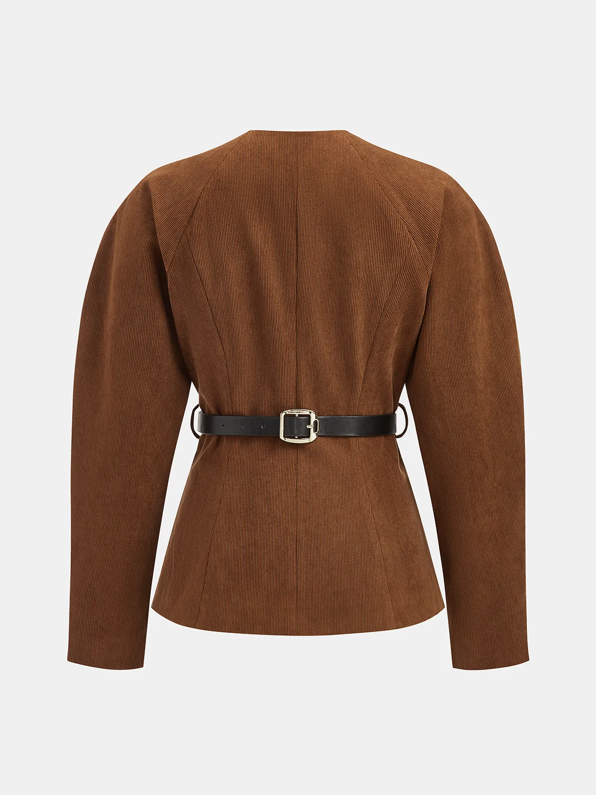 Metal-Buckle Belted Corduroy Blazer sold by COMMENSE product image thumbnail 2