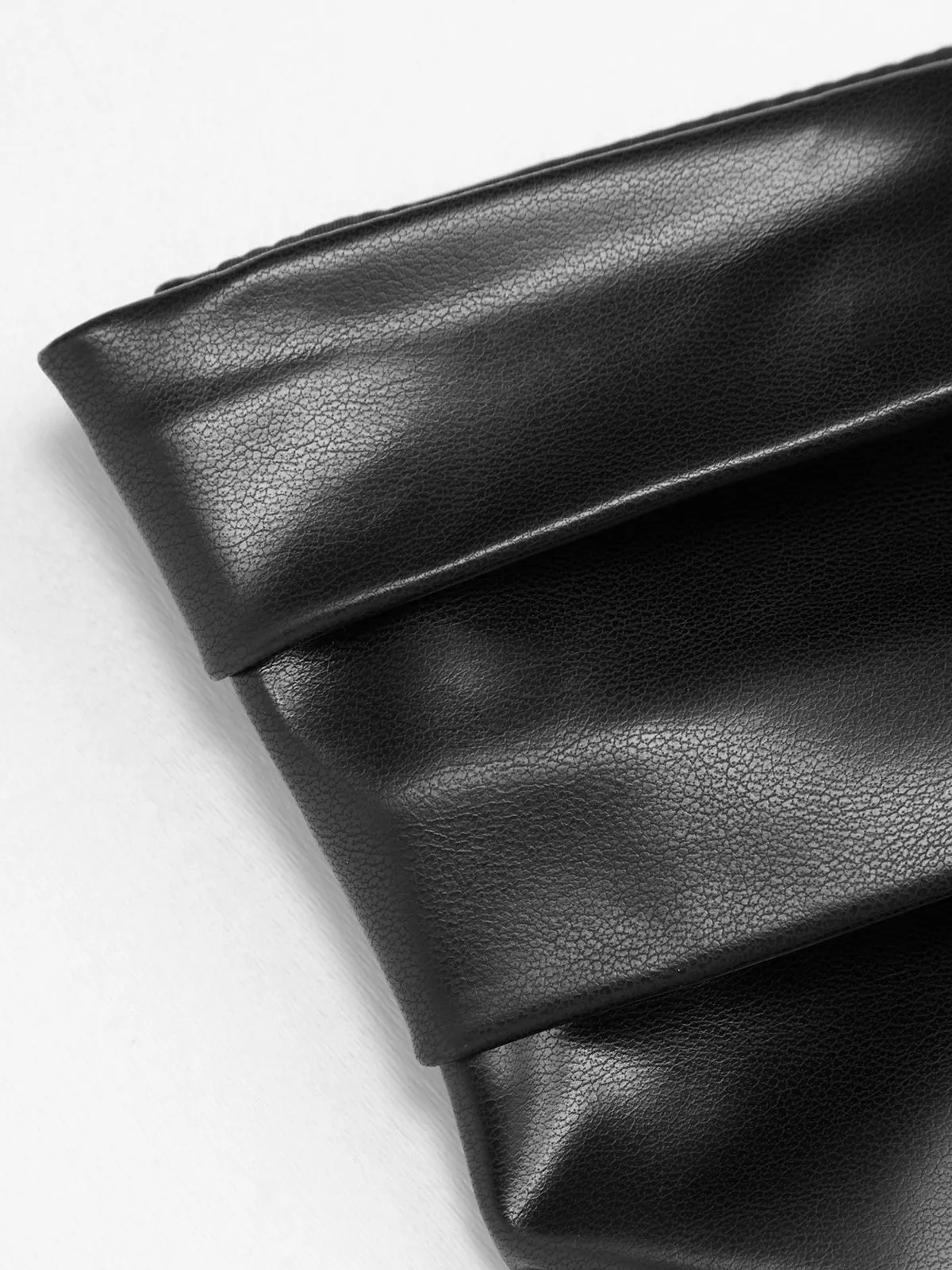 Faux Leather Wrap Waist Dress with Side Slit sold by COMMENSE product image thumbnail 5