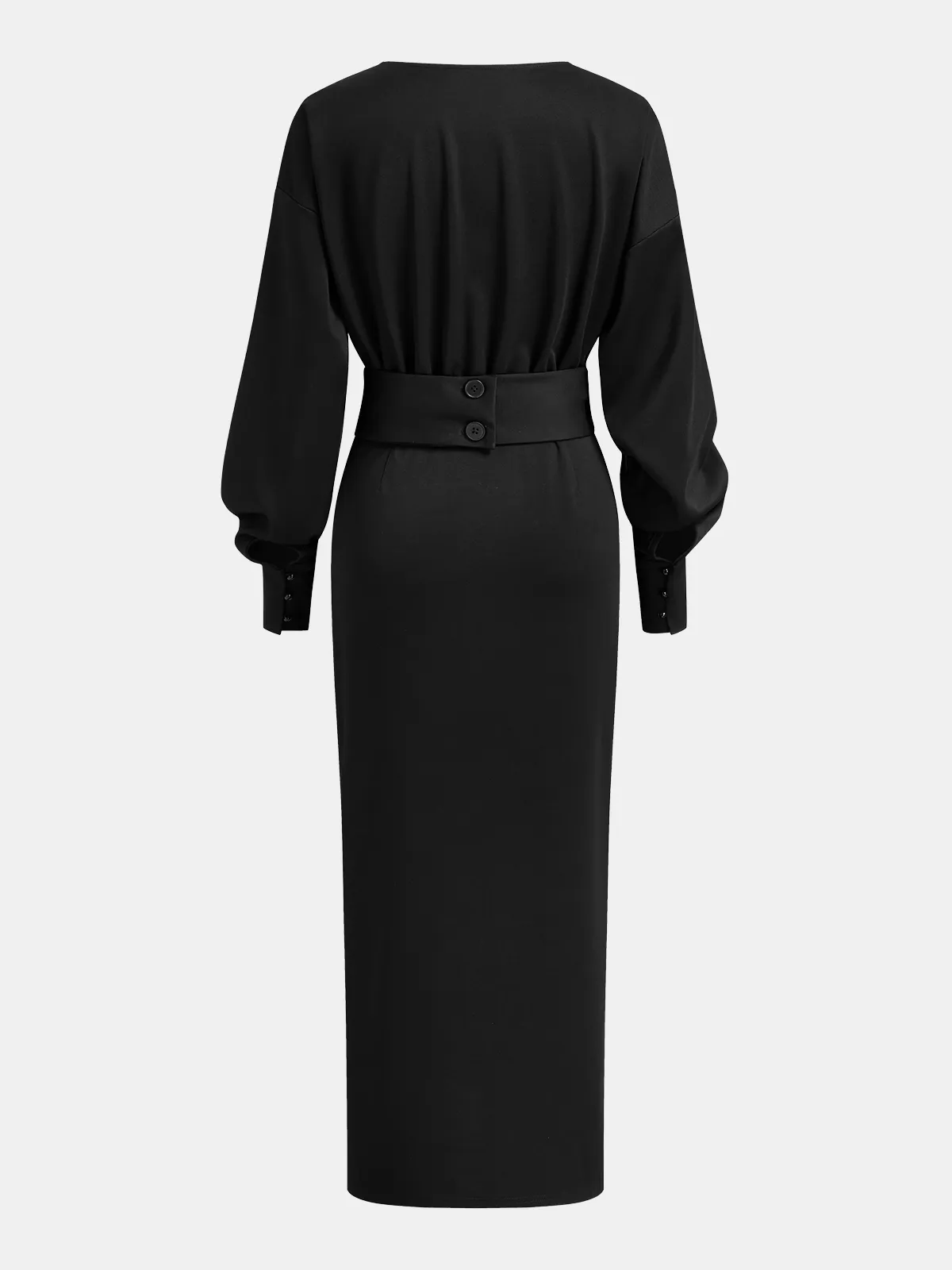 Belted Midi Dress with Contrast Pocket Detail sold by COMMENSE product image thumbnail 2