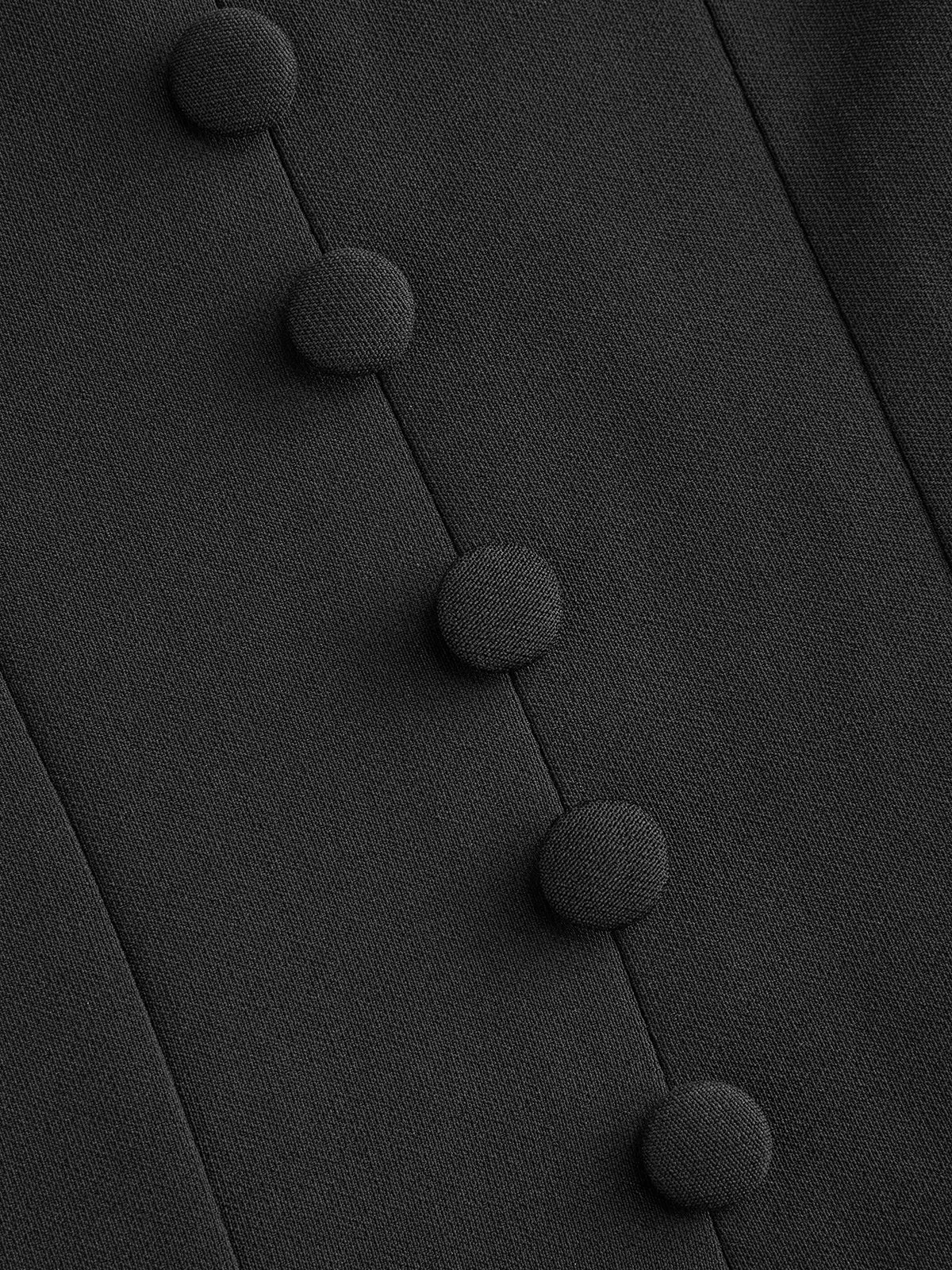 Button-Front Puff-Sleeve Mini Dress sold by COMMENSE product image thumbnail 3