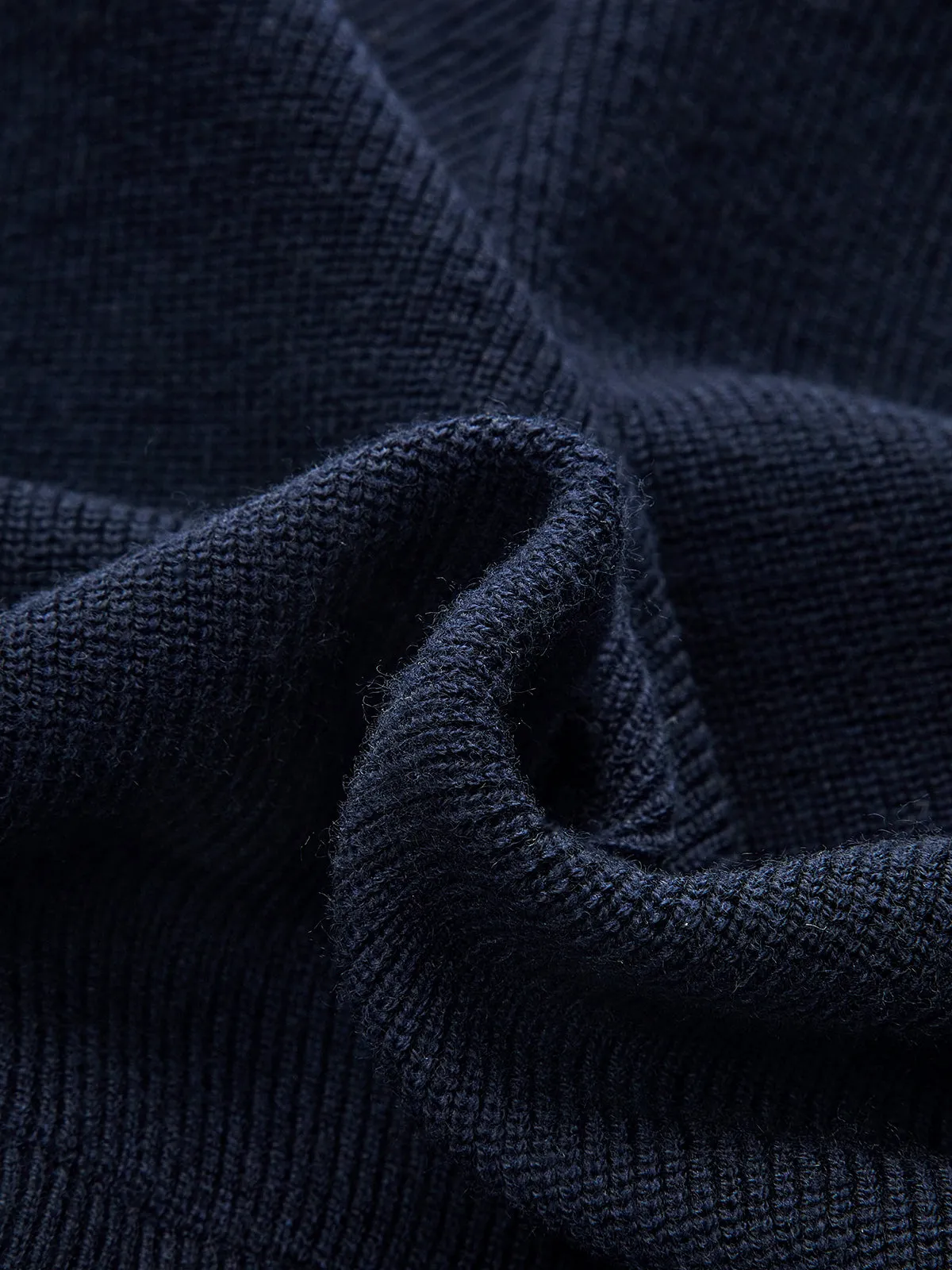 Denim-Paneled Ruffled V-Neck Knit Cardigan sold by COMMENSE product image thumbnail 3