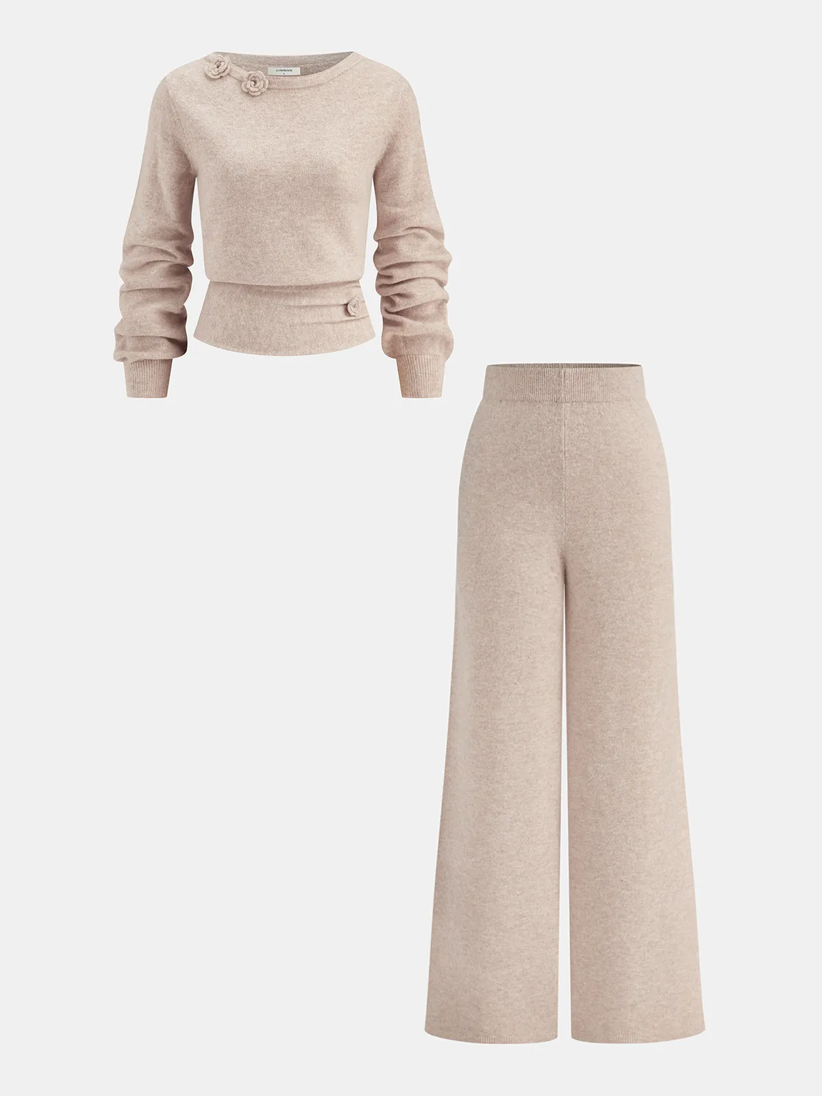 Knit Wide-Leg Pants sold by COMMENSE product image thumbnail 3