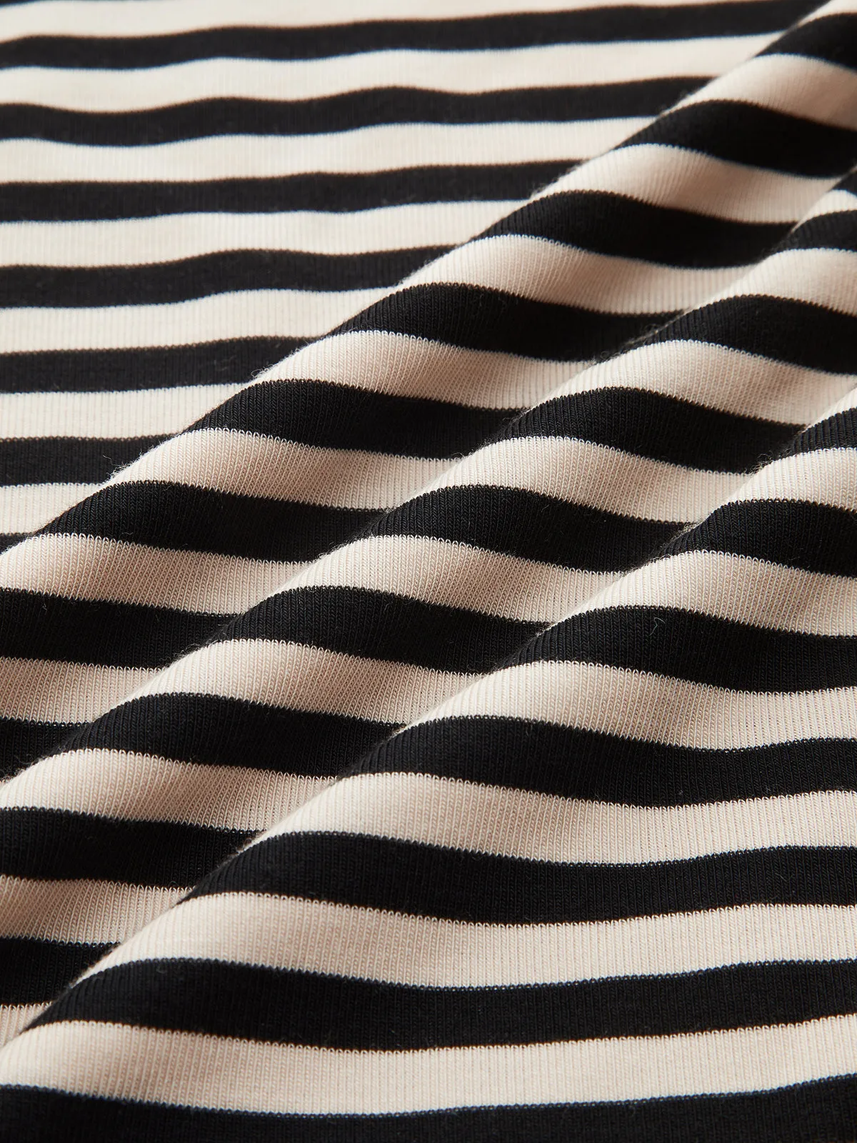 Striped Cowl Neck Ruched Long Sleeve Top sold by COMMENSE product image thumbnail 3