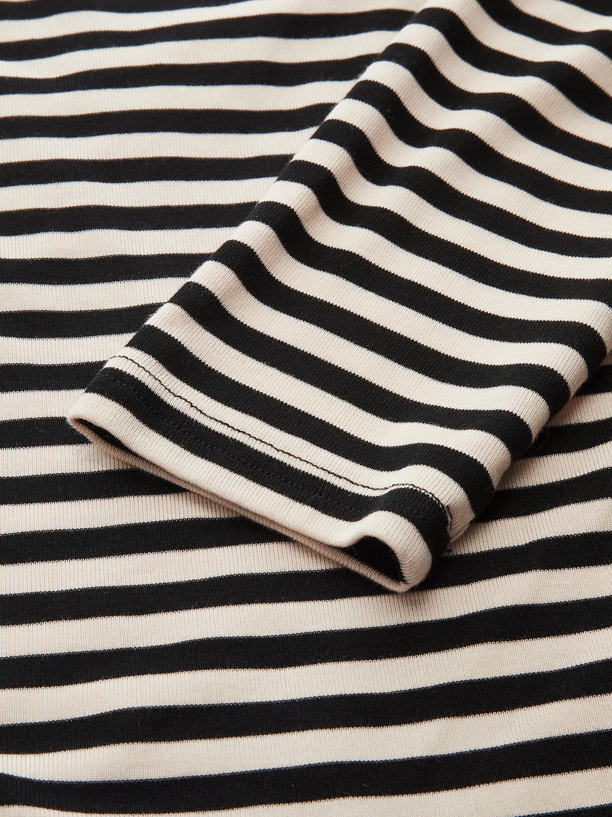 Striped Cowl Neck Ruched Long Sleeve Top sold by COMMENSE product image thumbnail 4