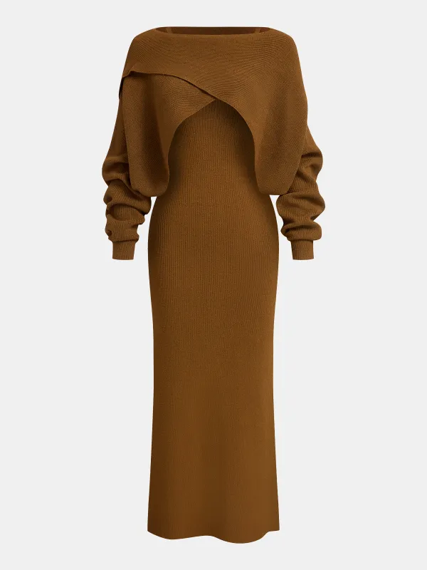 Knit Top & Cami Maxi Dress Two-Piece Set sold by COMMENSE